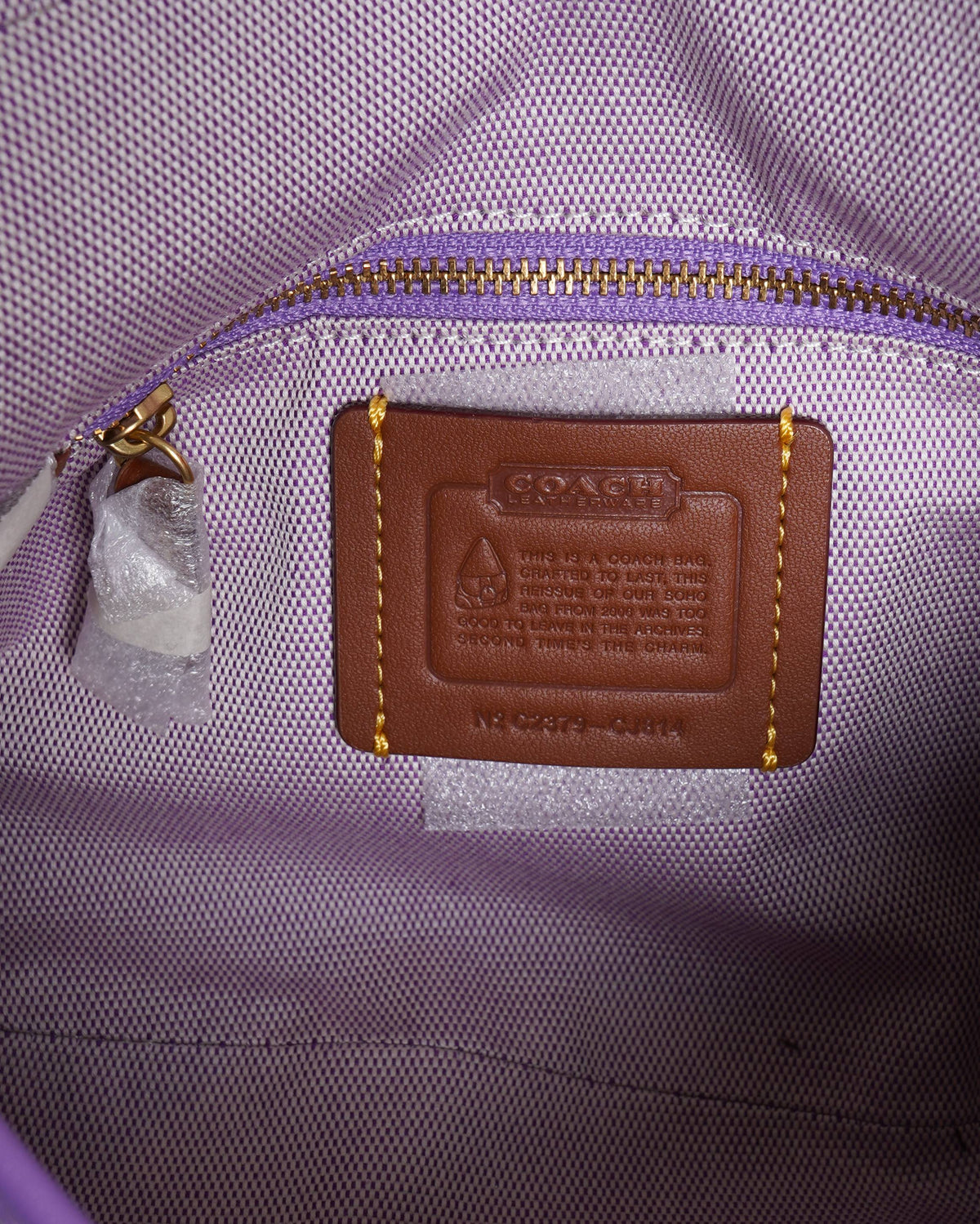 Coach Soho Medium Lilac Leather & Signature Canvas Flap Shoulder 