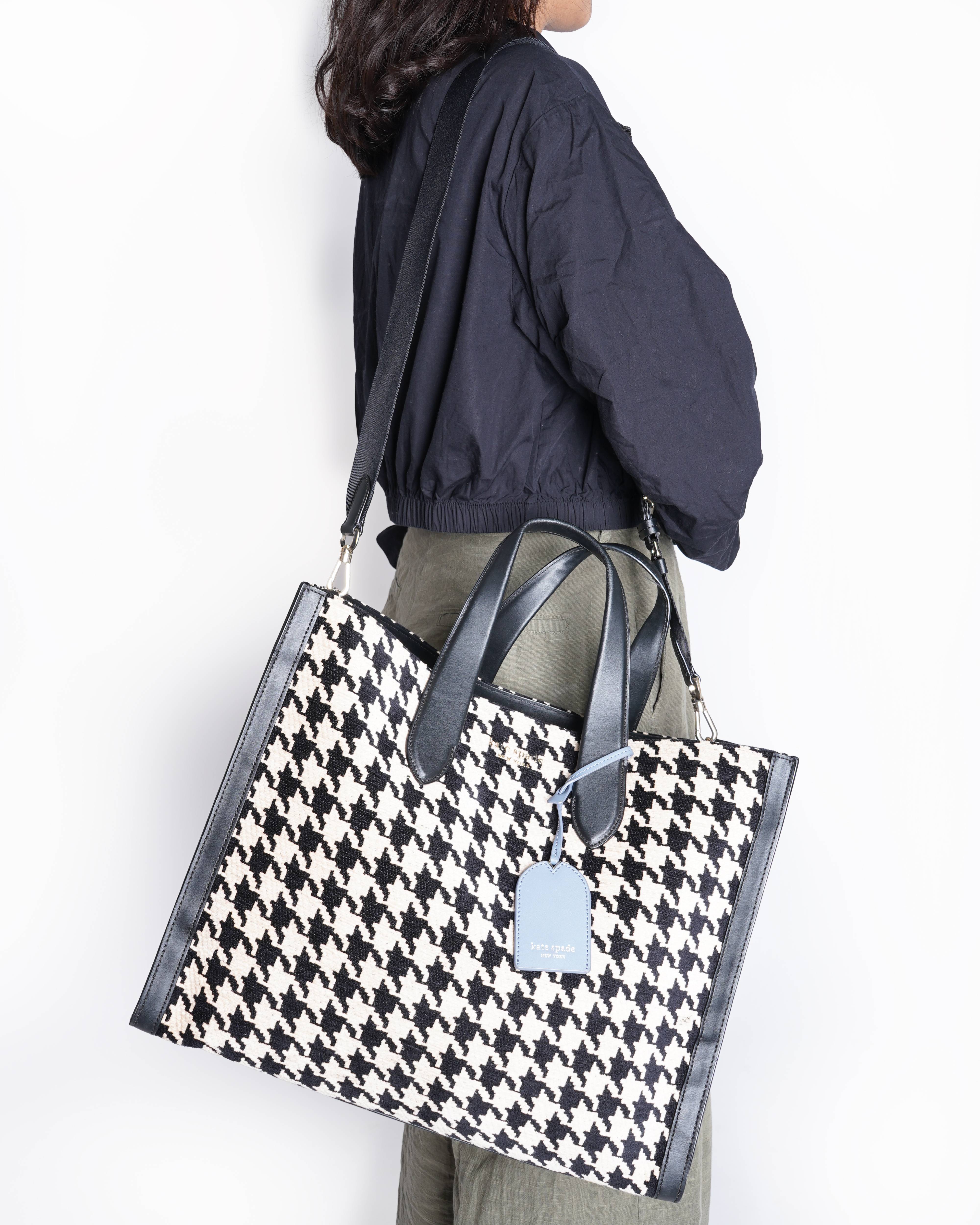 Kate spade new york manhattan houndstooth tweed large tote