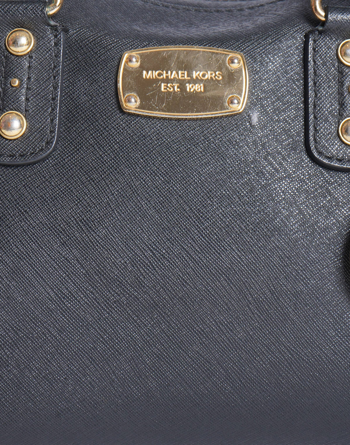 Michael Kors Leather Domed Dual Handle Bag In Black