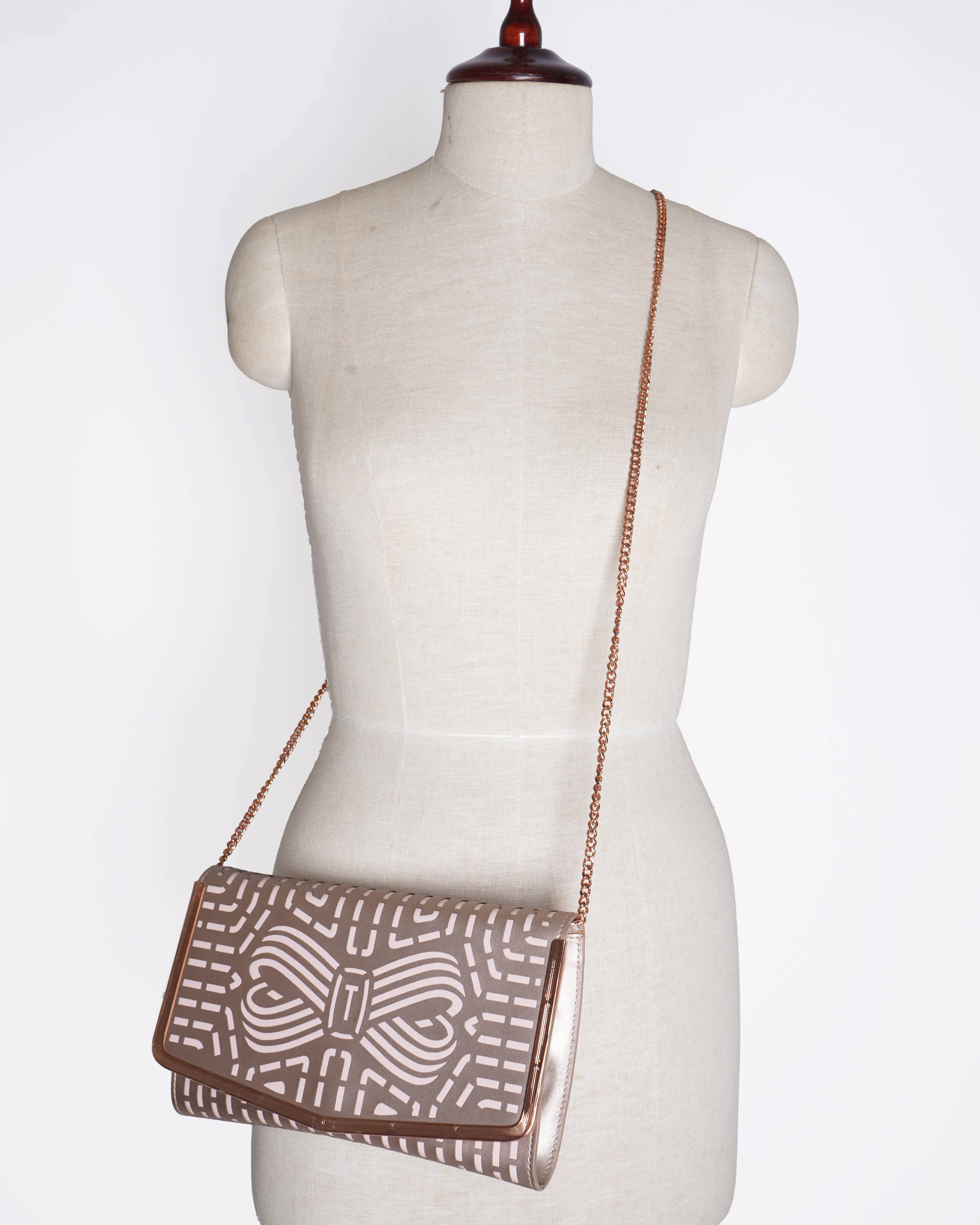 Ted Baker Bow embossed leather clutch bag