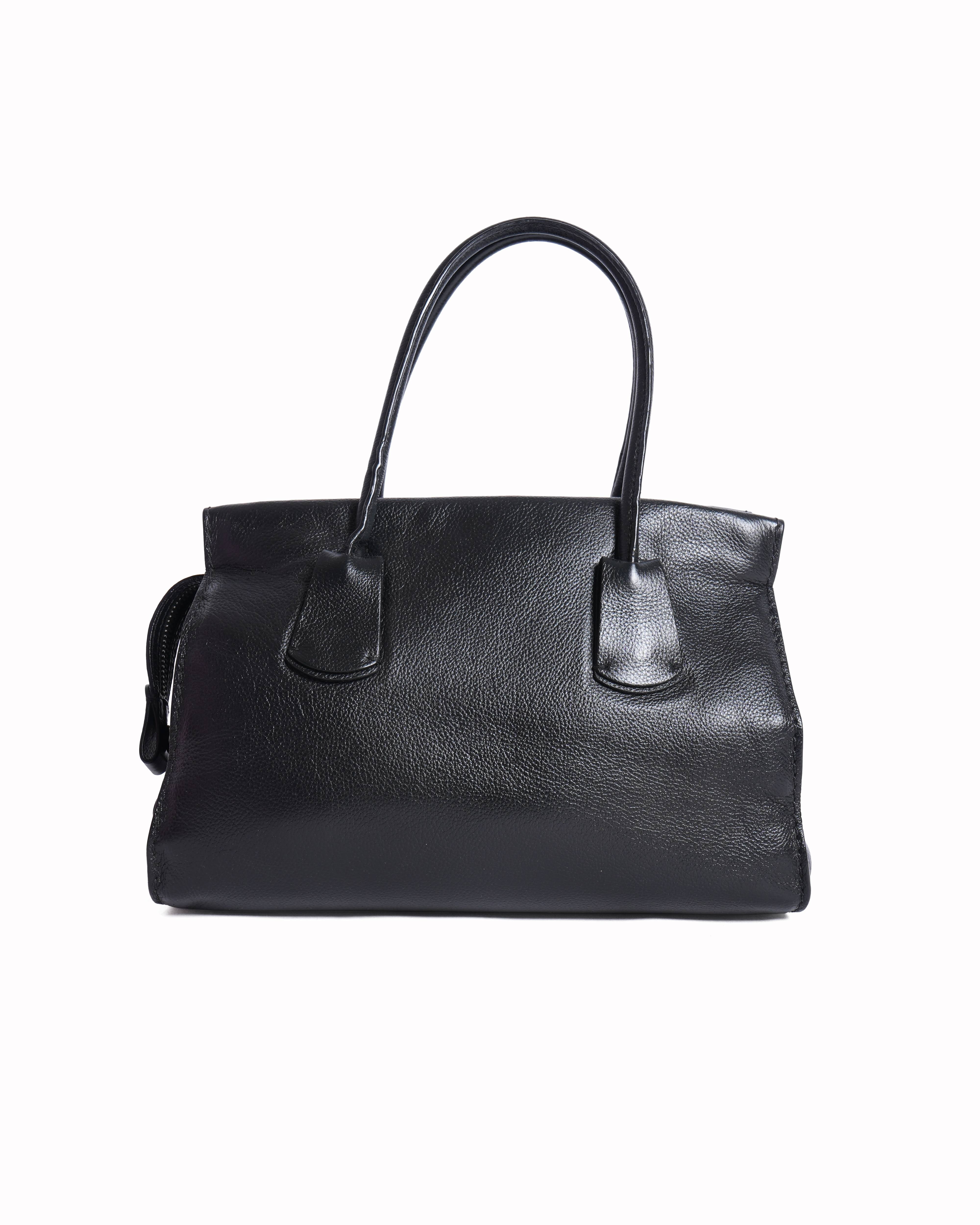 Tod's Black Pebbled Leather Tote