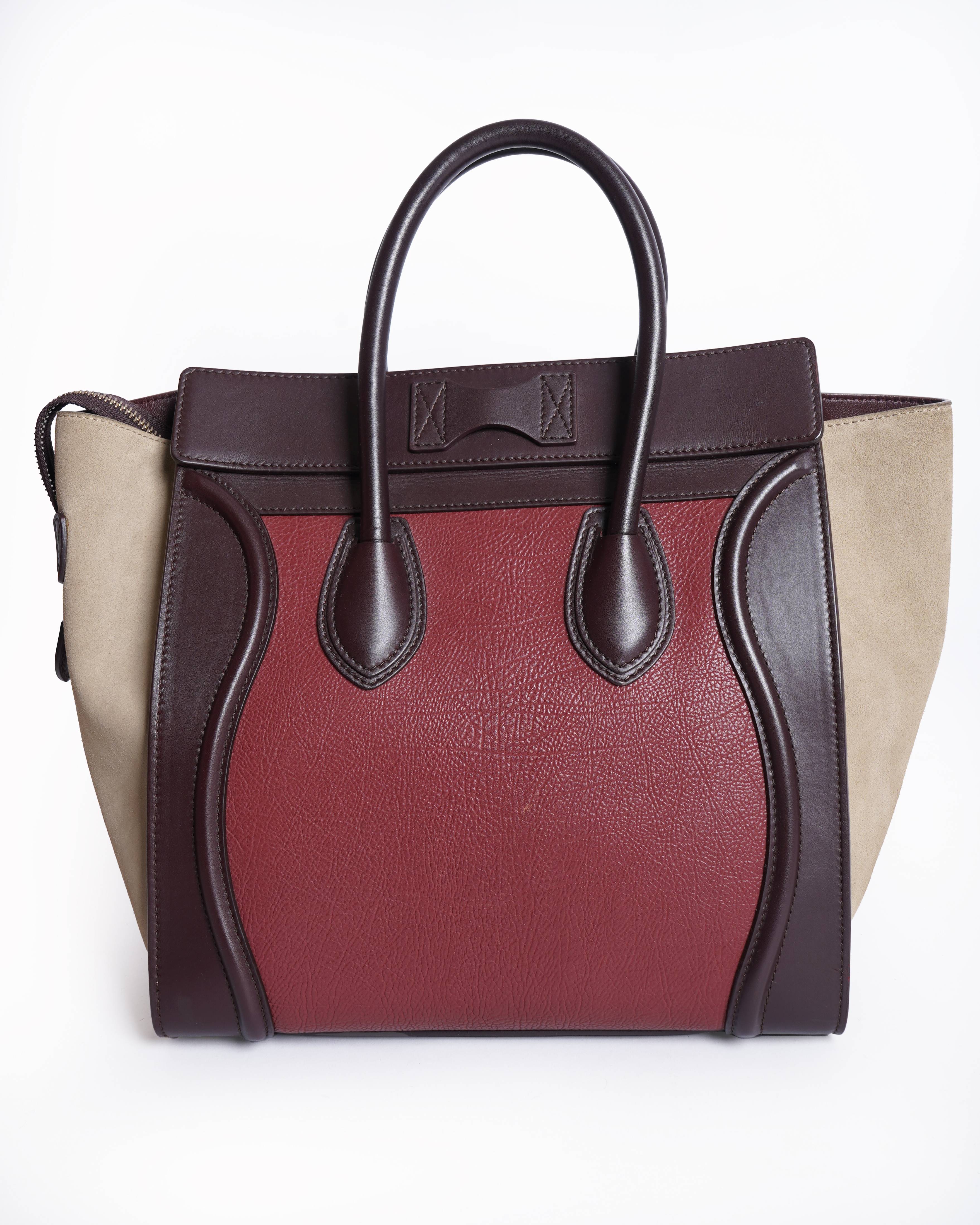 Celine Tri Color Leather Mini Luggage Tote