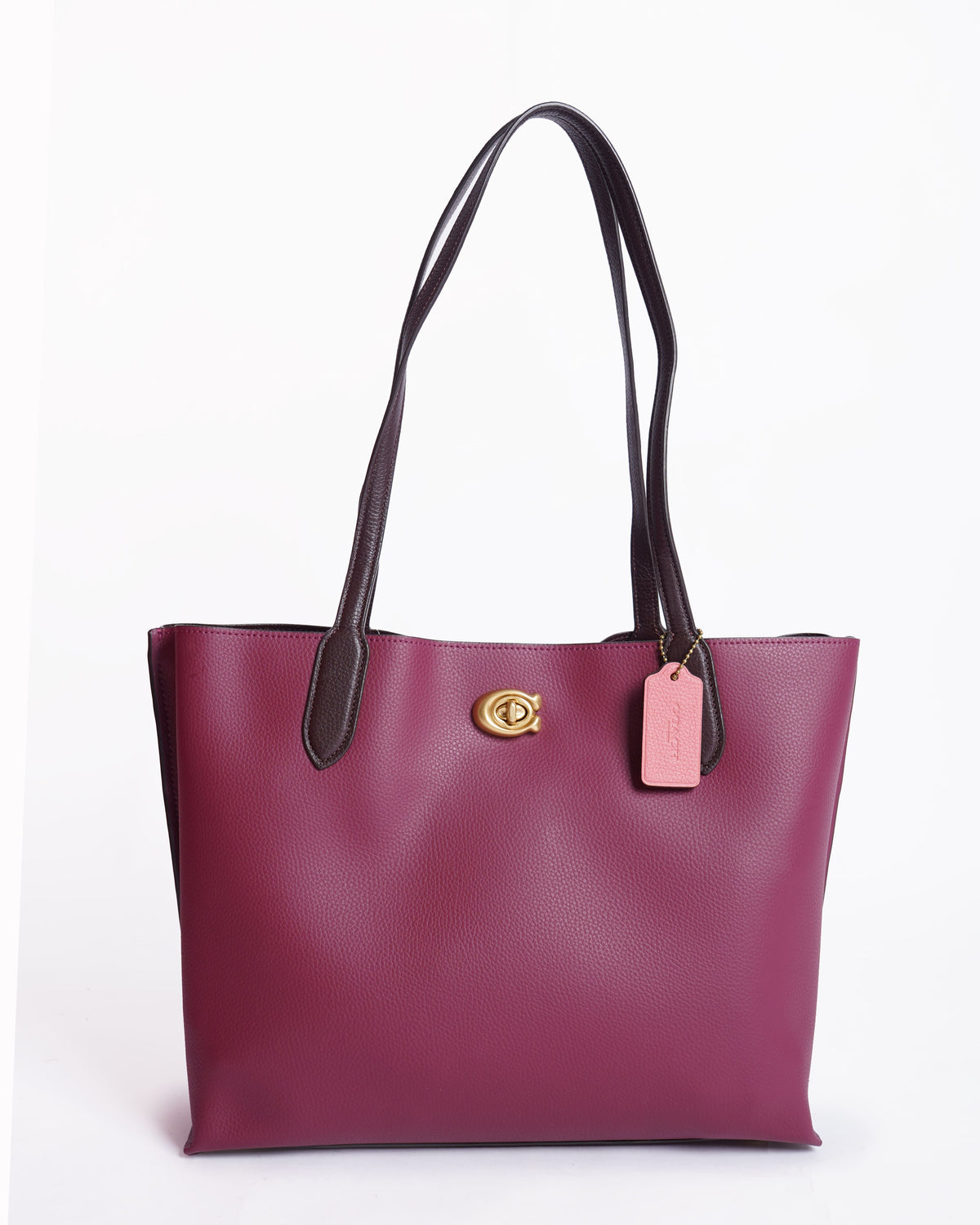 New Coach willow large tote bag in burgundy
