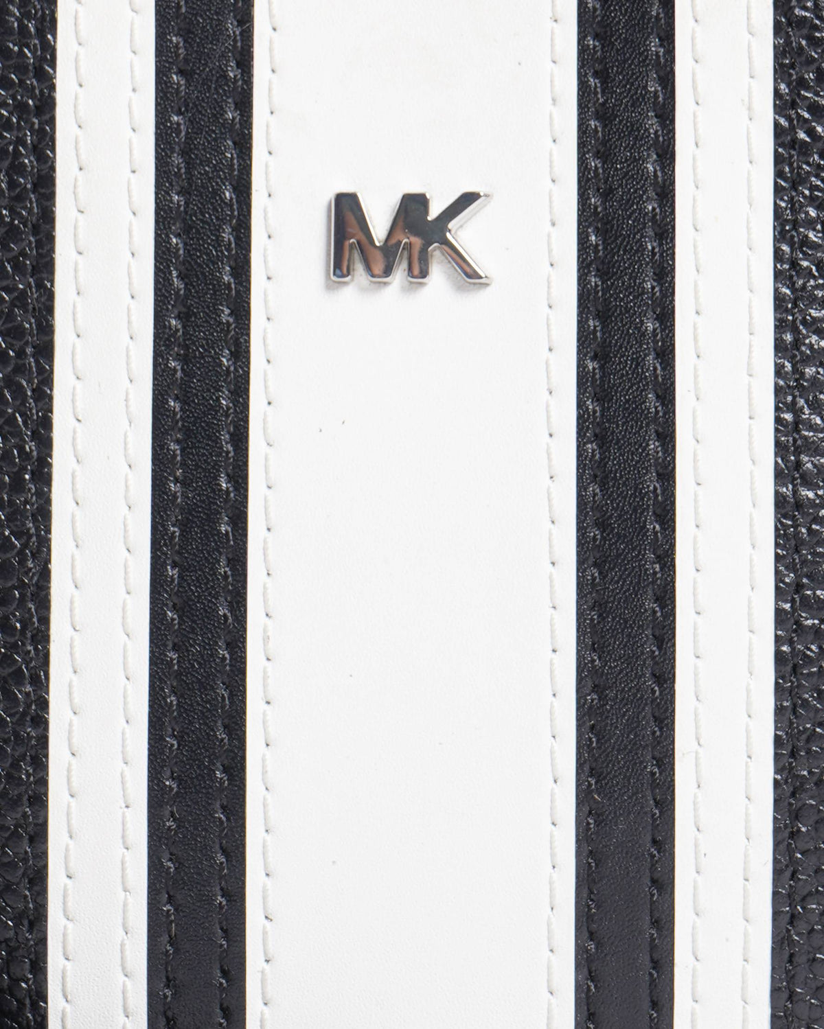 Michael Kors Logo Tape Pebbled Leather Canteen Crossbody Bag
