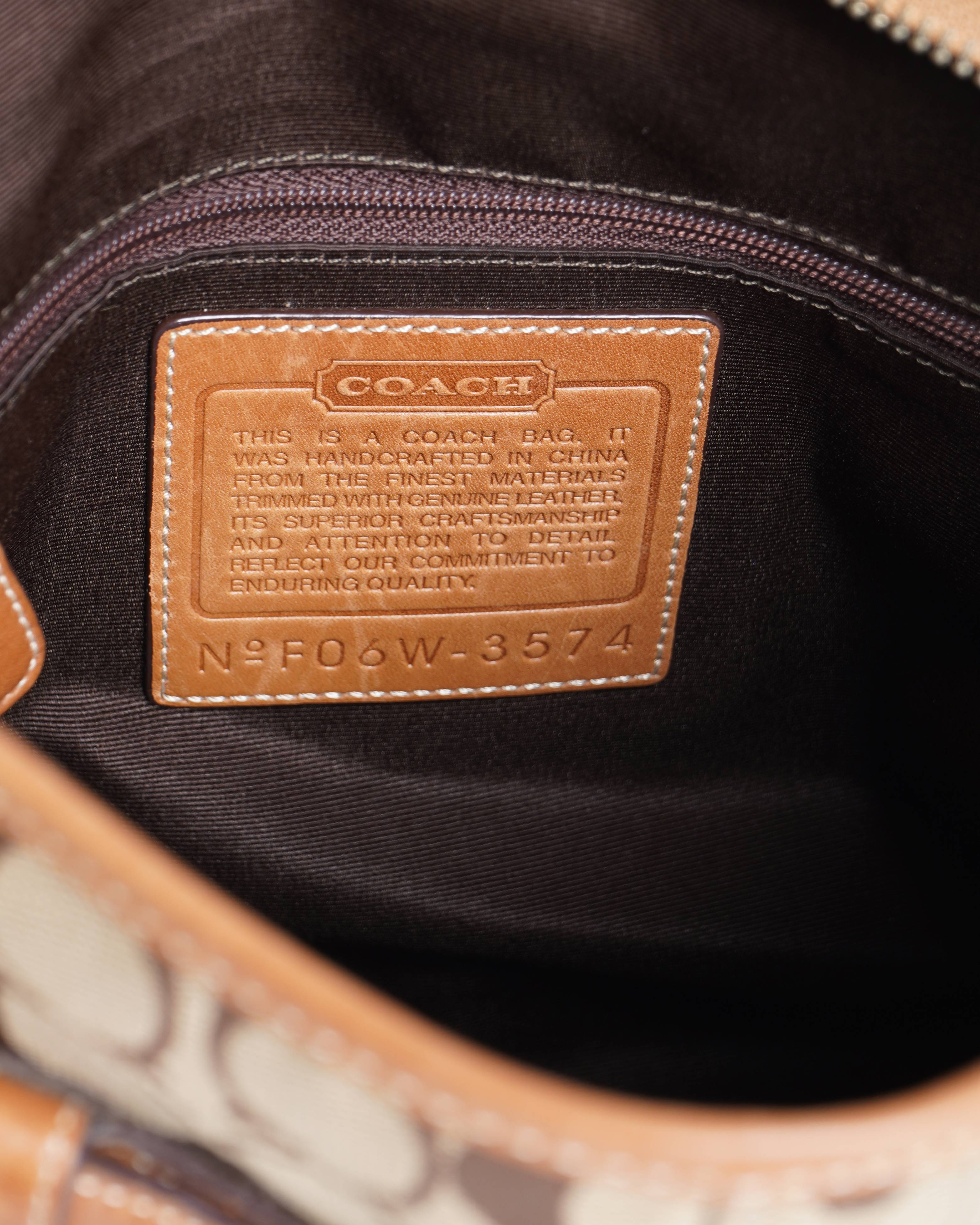 Coach Monogram Shoulder Bag In Canvas & Leather
