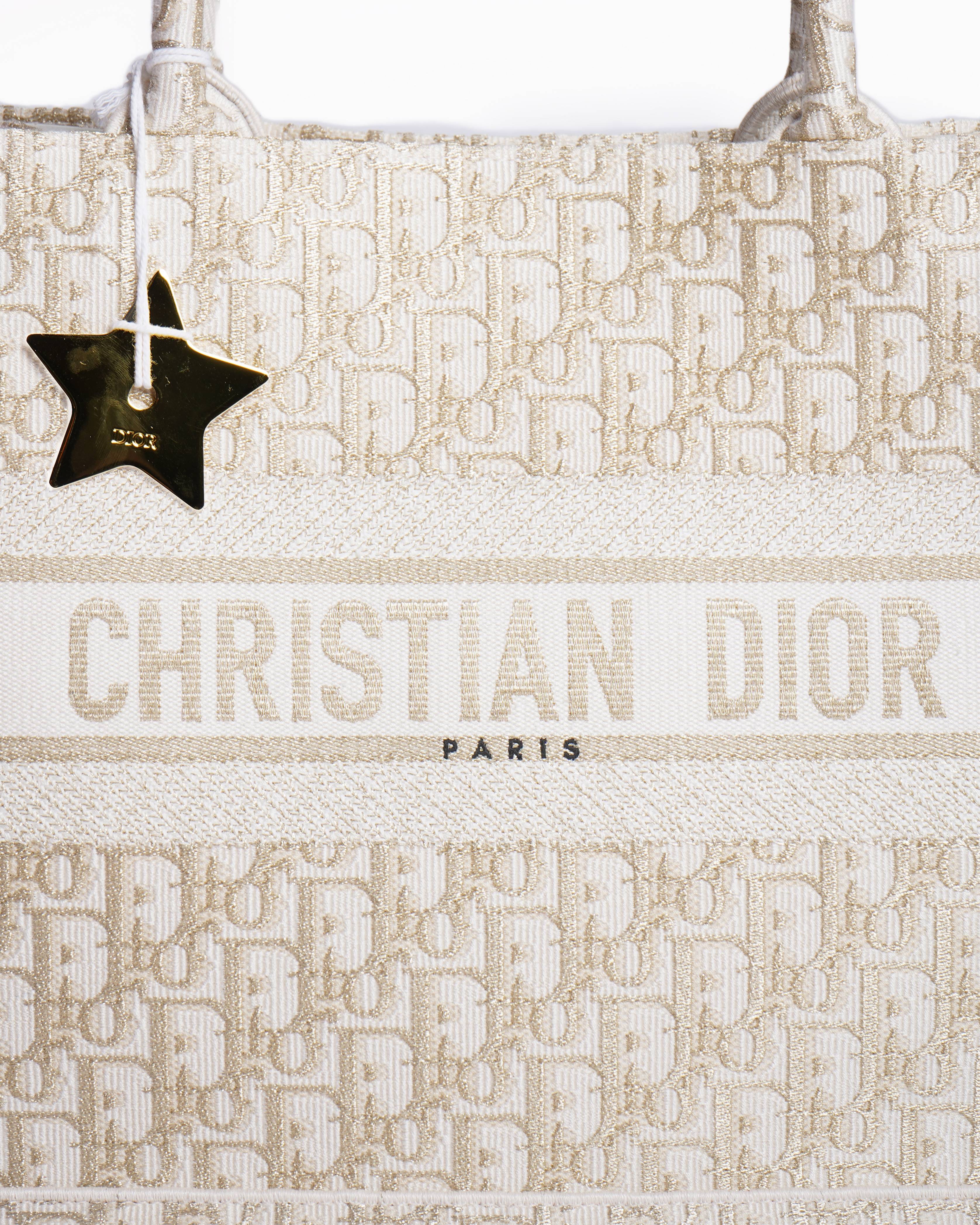 New Christian Dior Medium Book Tote In White