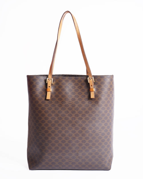 Celine Macadam Brazon pattern Leather Tote bag Brown