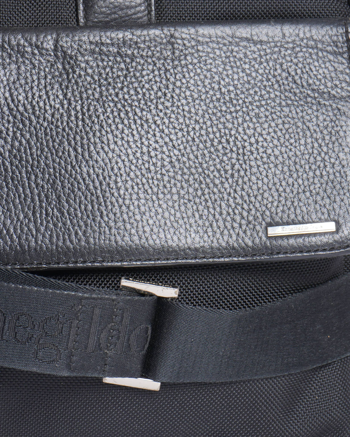Ermenegildo Zegna Black Nylon & Leather Briefcase Bag