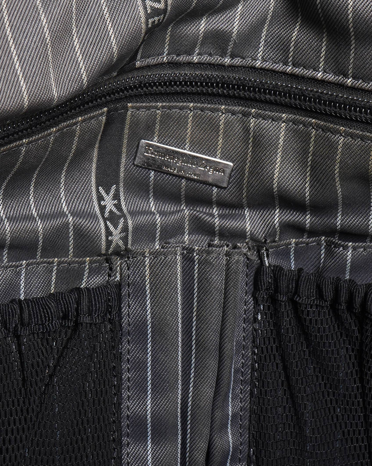 Ermenegildo Zegna Black Nylon & Leather Briefcase Bag