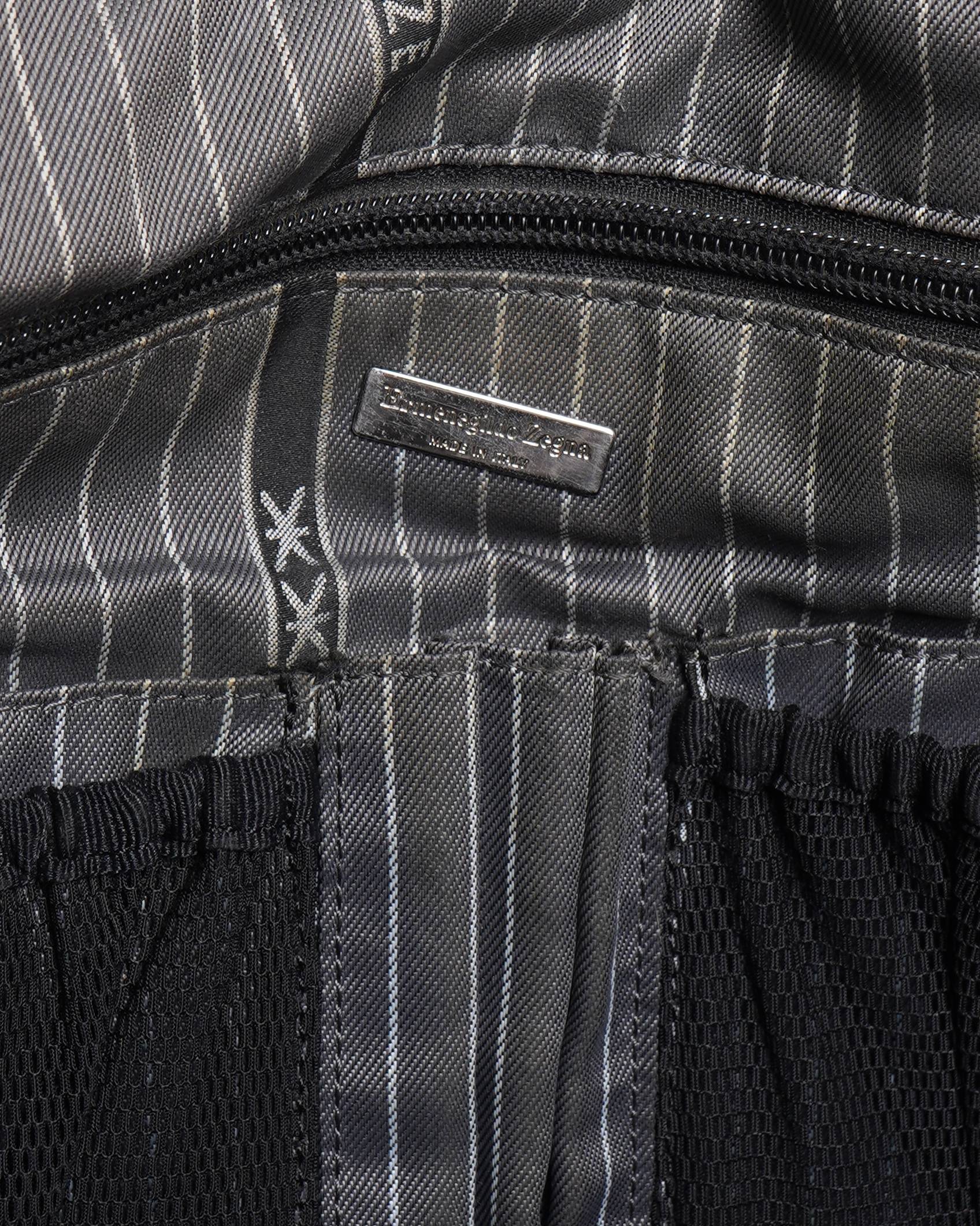 Ermenegildo Zegna Black Nylon & Leather Briefcase Bag