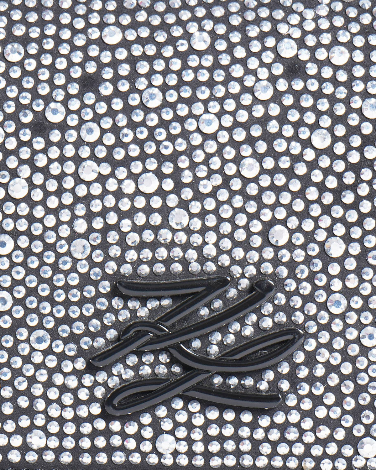 New Karl Lagerfeld Black K Soiree Rhinestone Clutch Bag