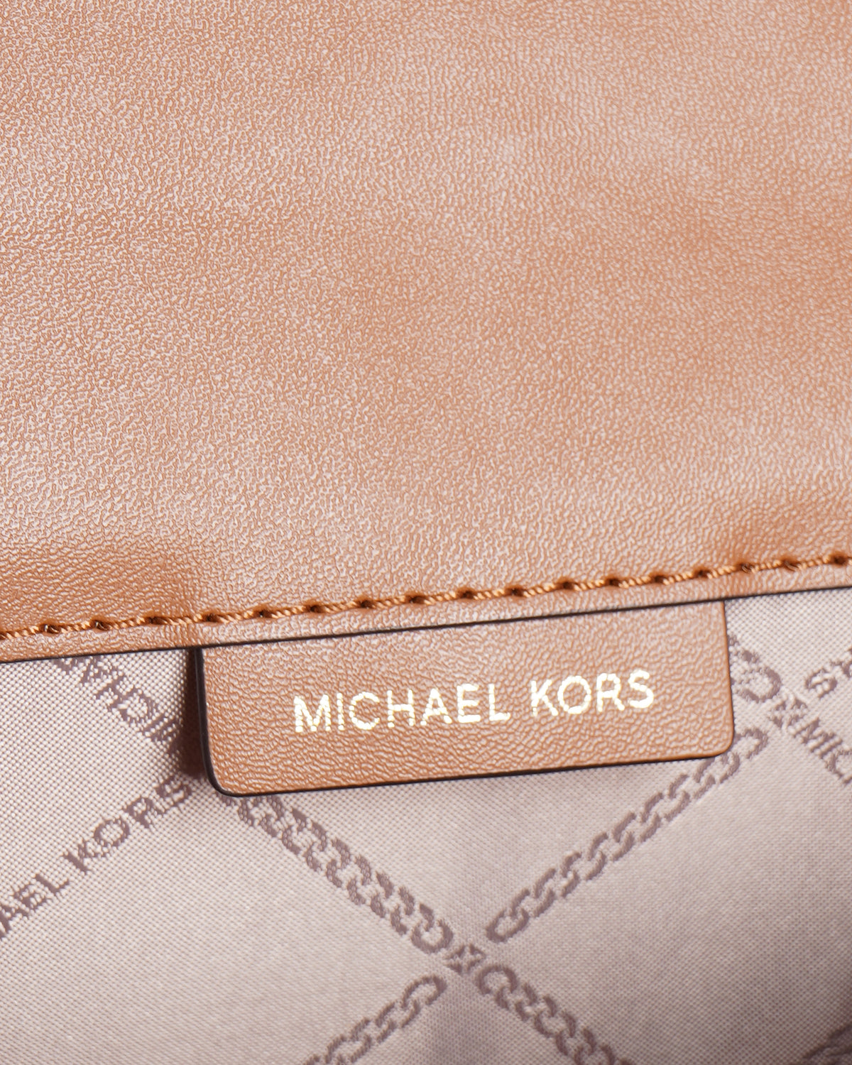 New Michael Kors Ginny Medium Logo Brown Coated Canvas Crossbody Bag
