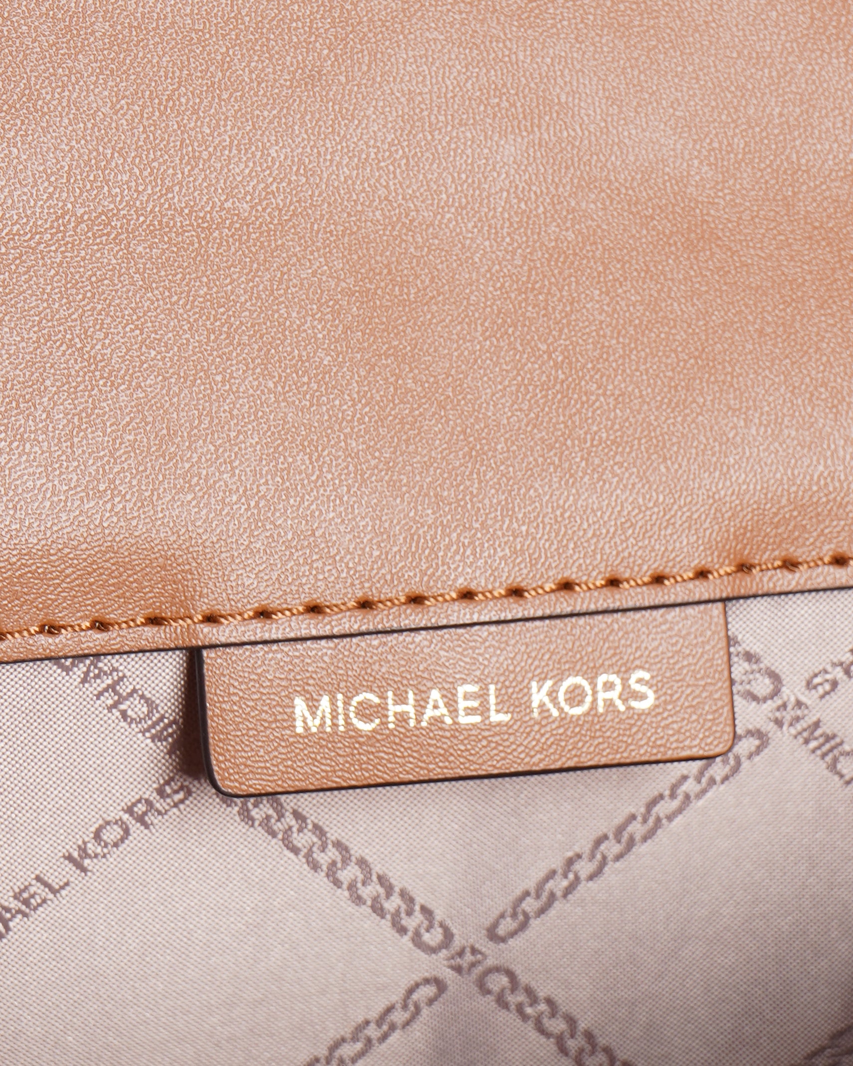 New Michael Kors Ginny Medium Logo Brown Coated Canvas Crossbody Bag