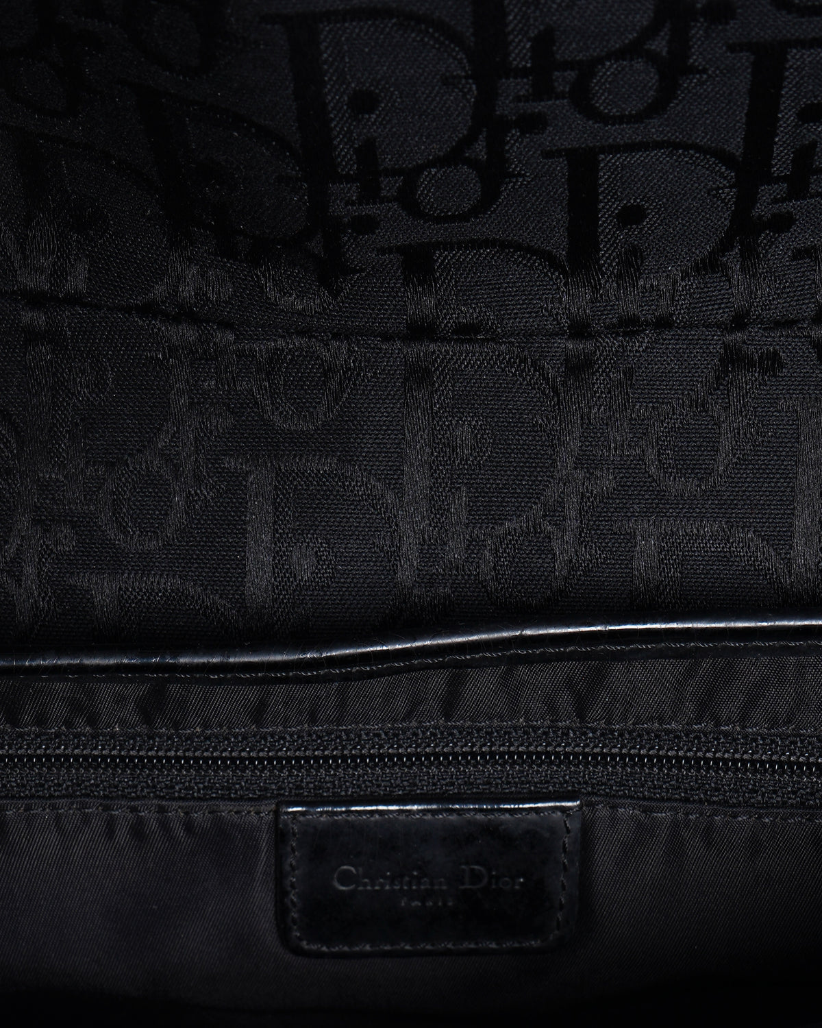 Christian dior saddle bag in black vintage signature canvas logo