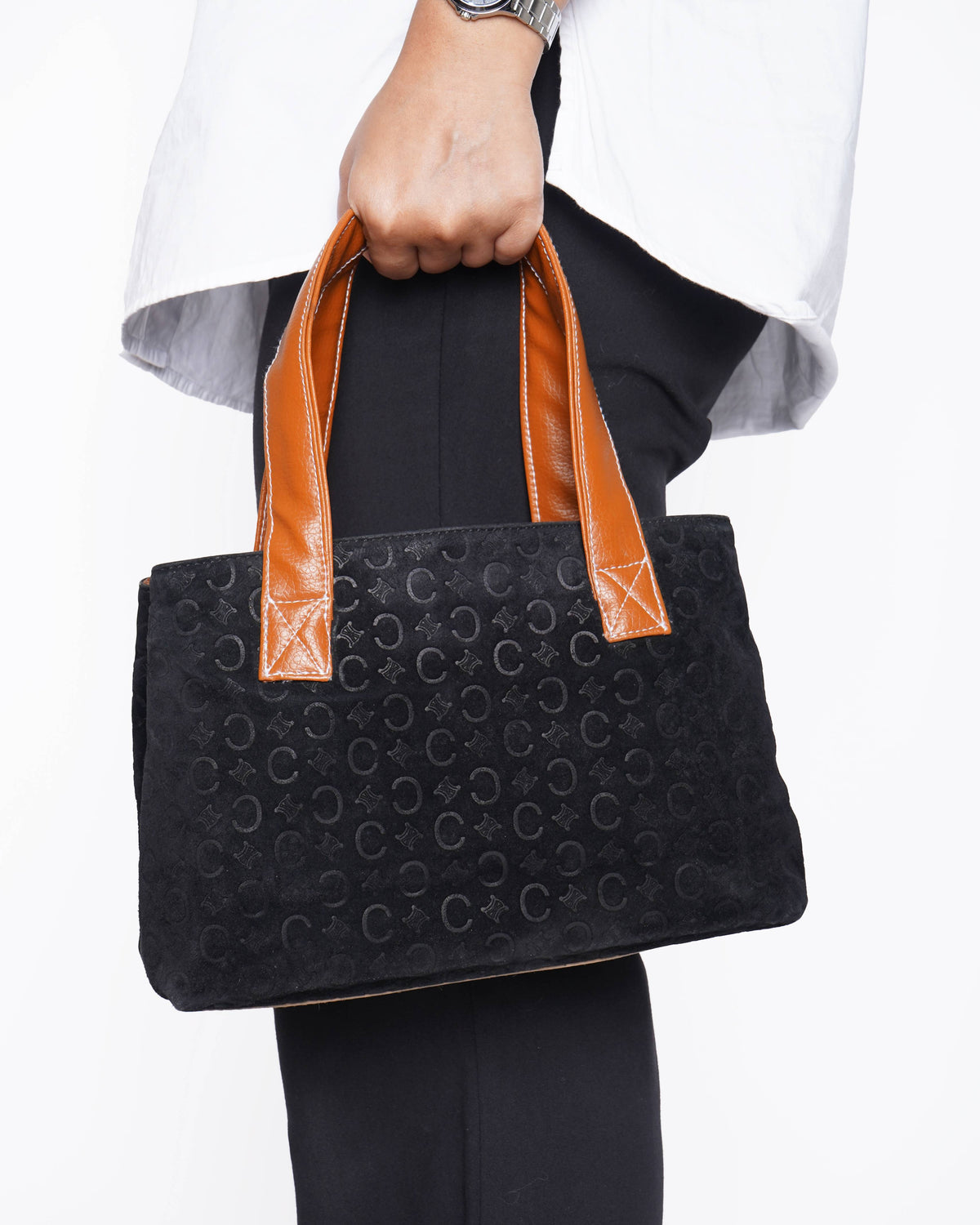 Celine 
Suede tote handbag