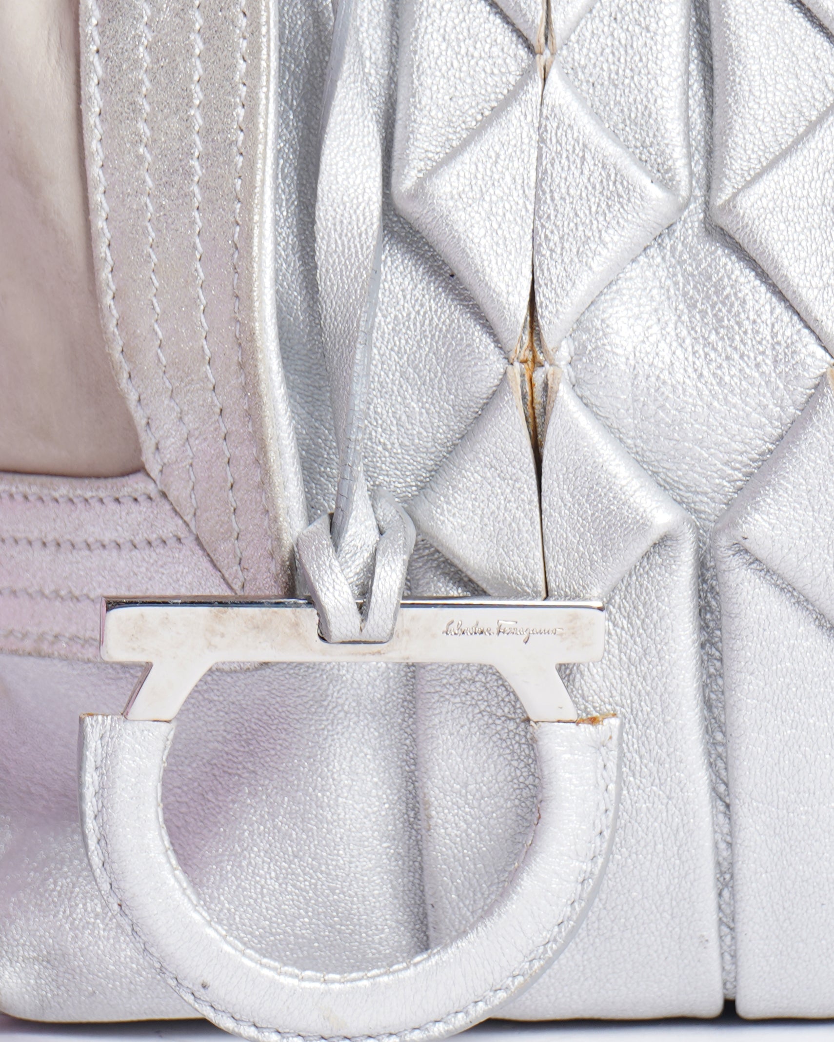 Salvatore Ferragamo Silver Handbag