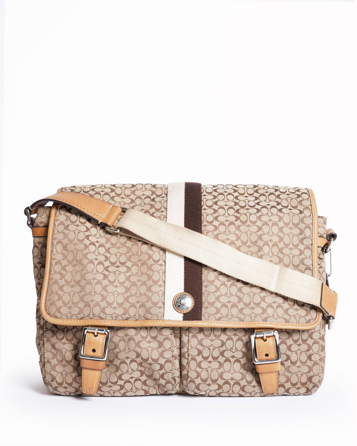 Vintage coach signature logo messenger bag