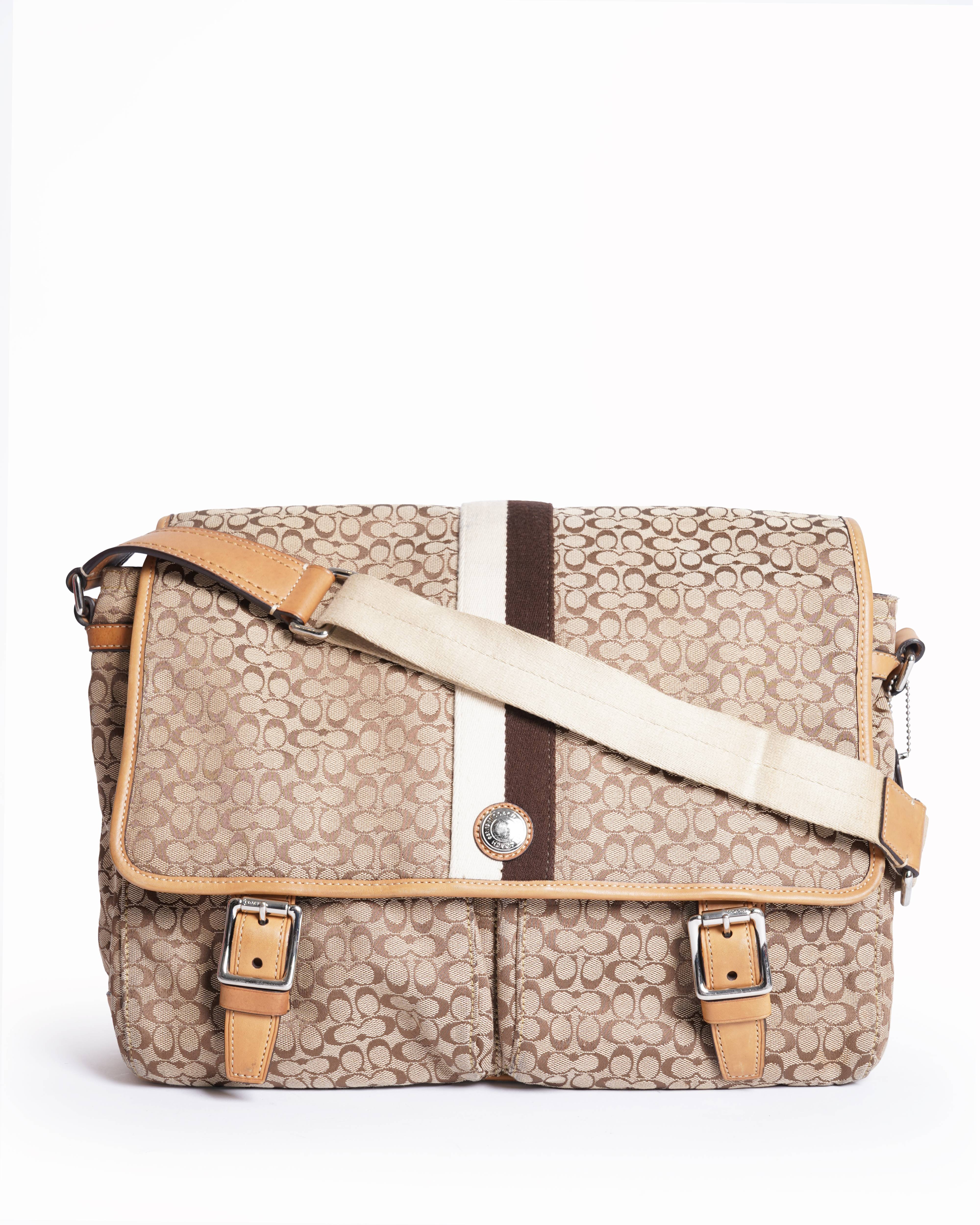 Vintage coach signature logo messenger bag