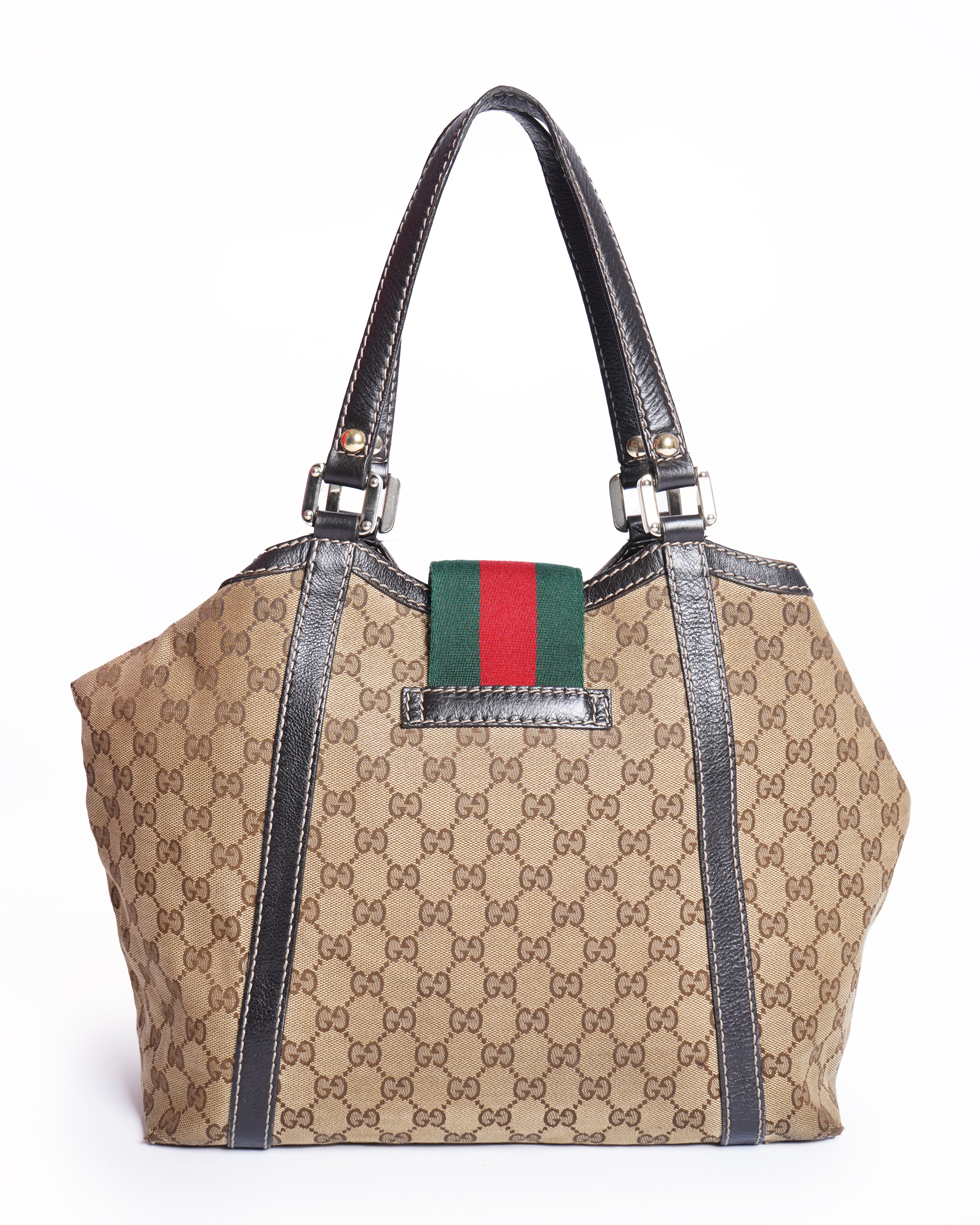 Gucci GG Canvas and Leather Medium Tote