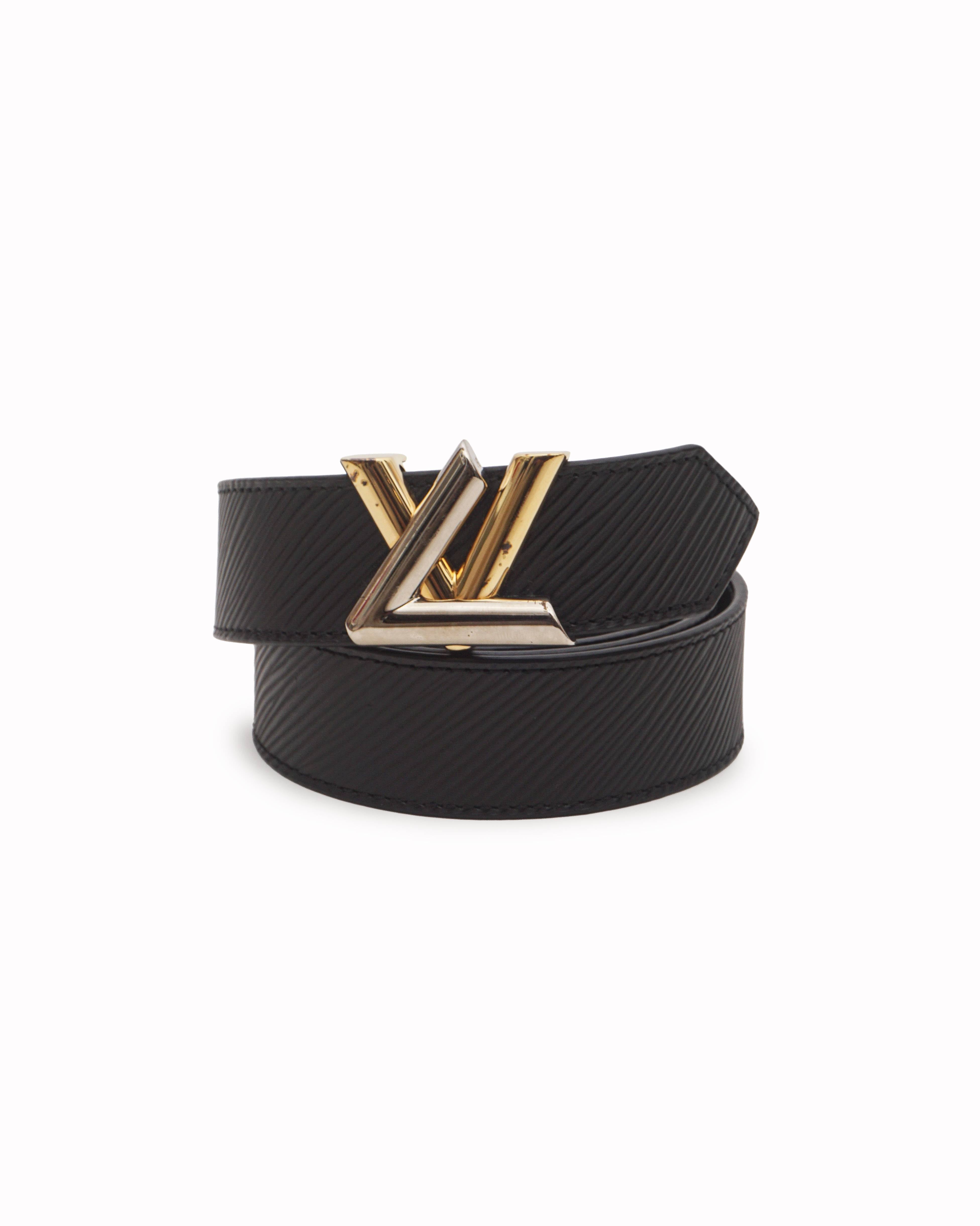 Louis Vuitton Black Epi Leather LV Twist Belt