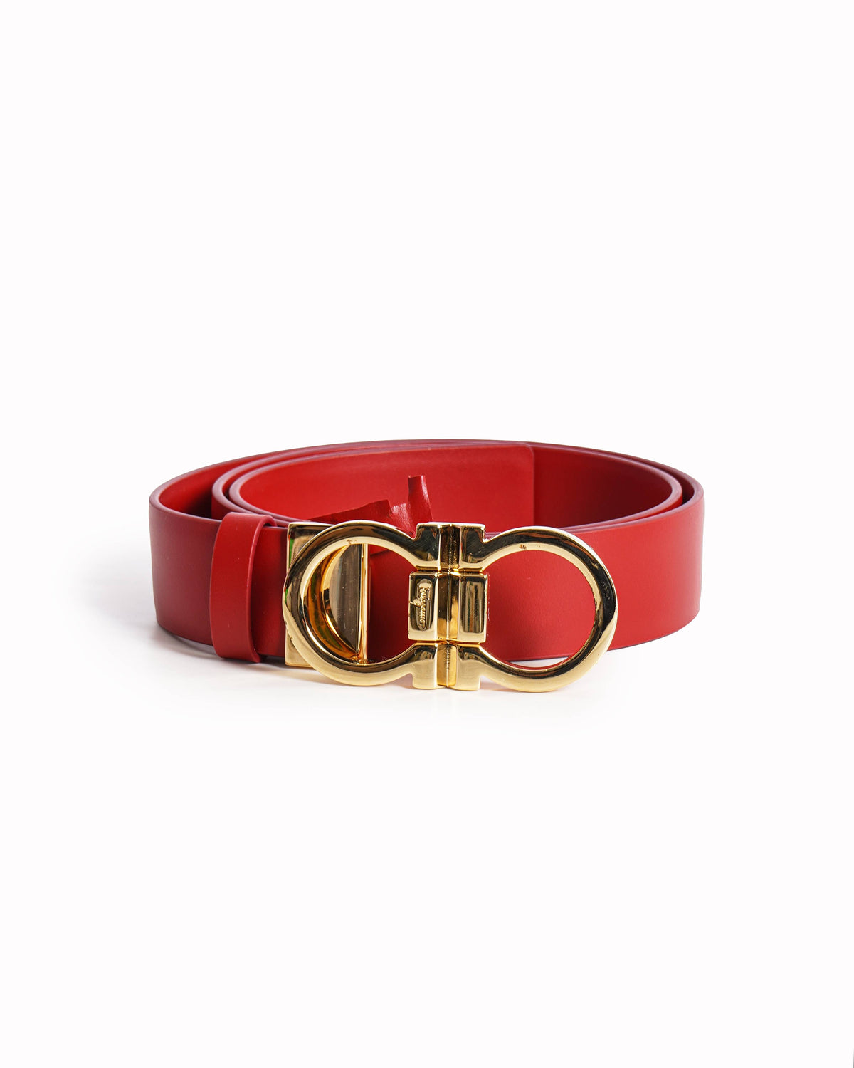Salvatore Ferragamo Women's Belt In Red With Gold Tone Hardware