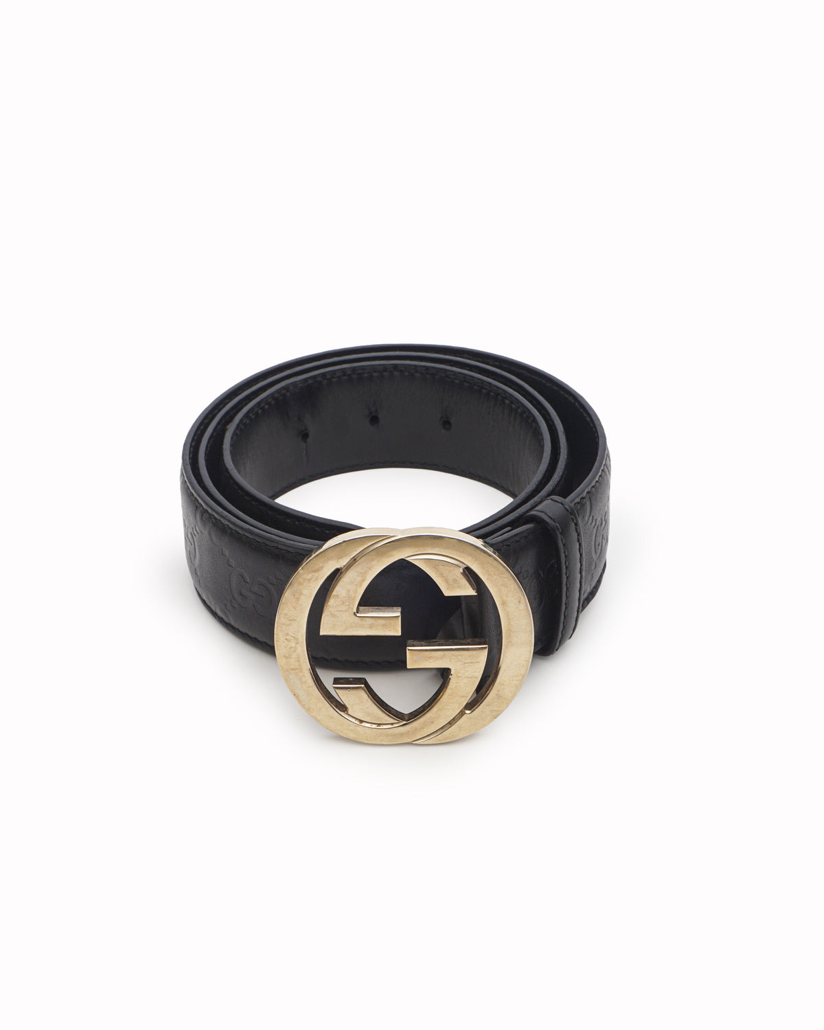 Gucci Guccissima Leather Interlocking GG Buckle Belt