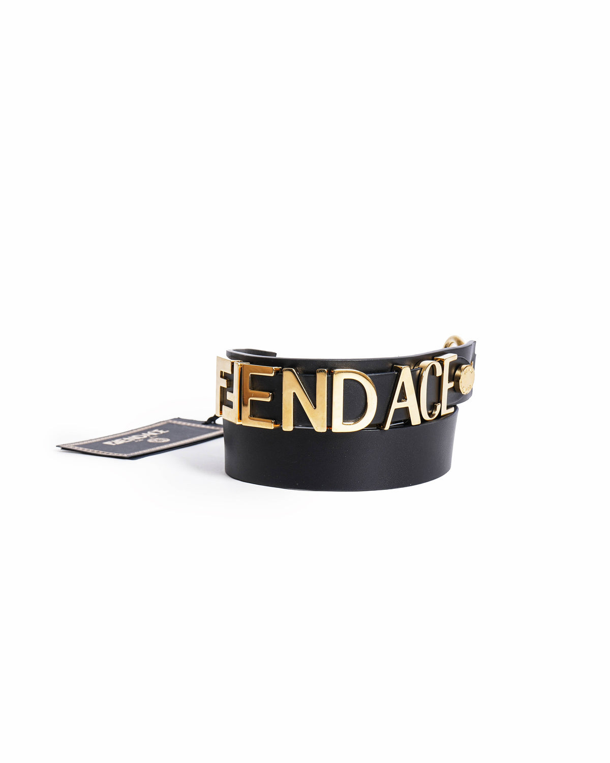 Fendi x Versace Fendace Women's Calf Leather Logo Lettering Belt