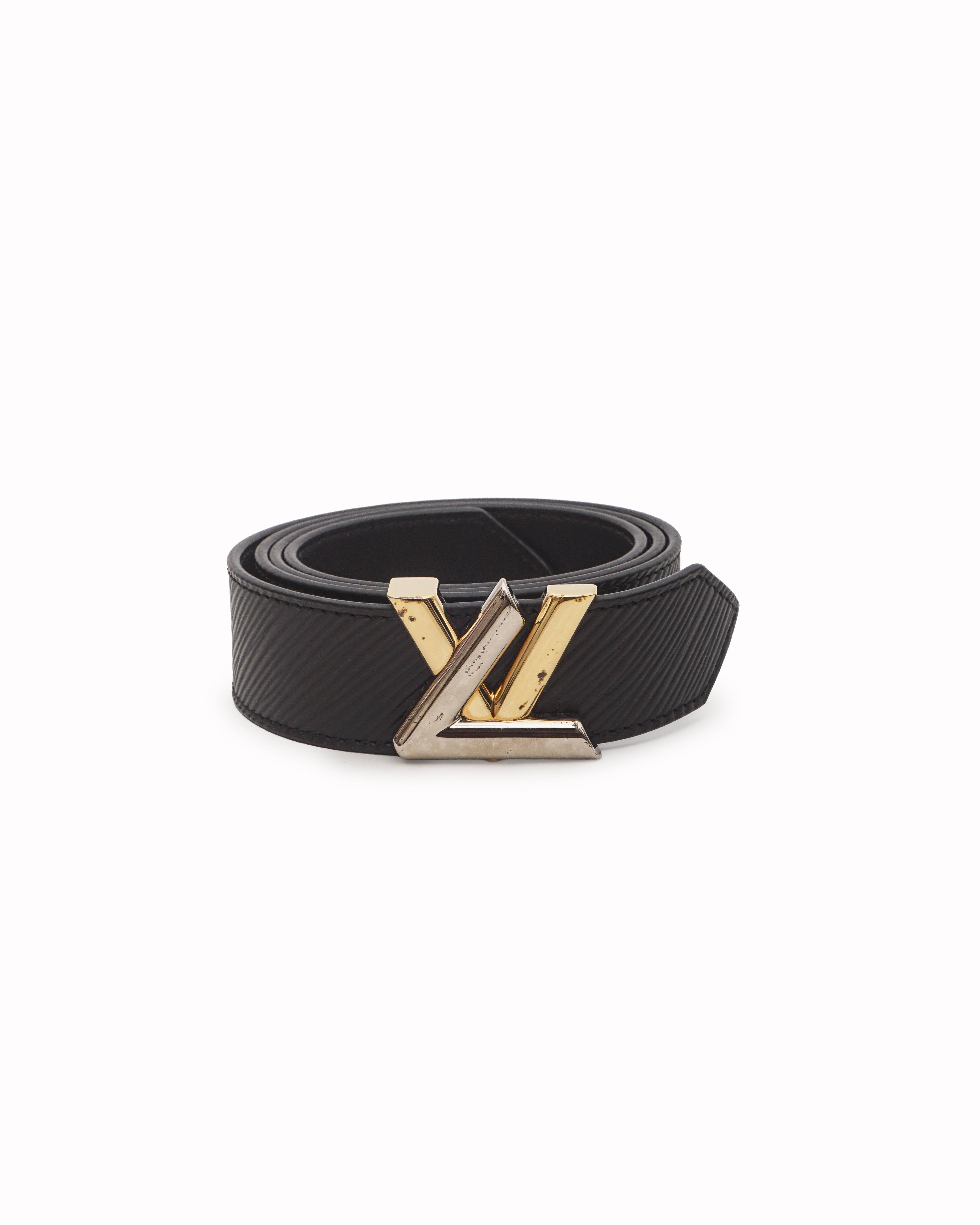 Louis Vuitton Black Epi Leather LV Twist Belt