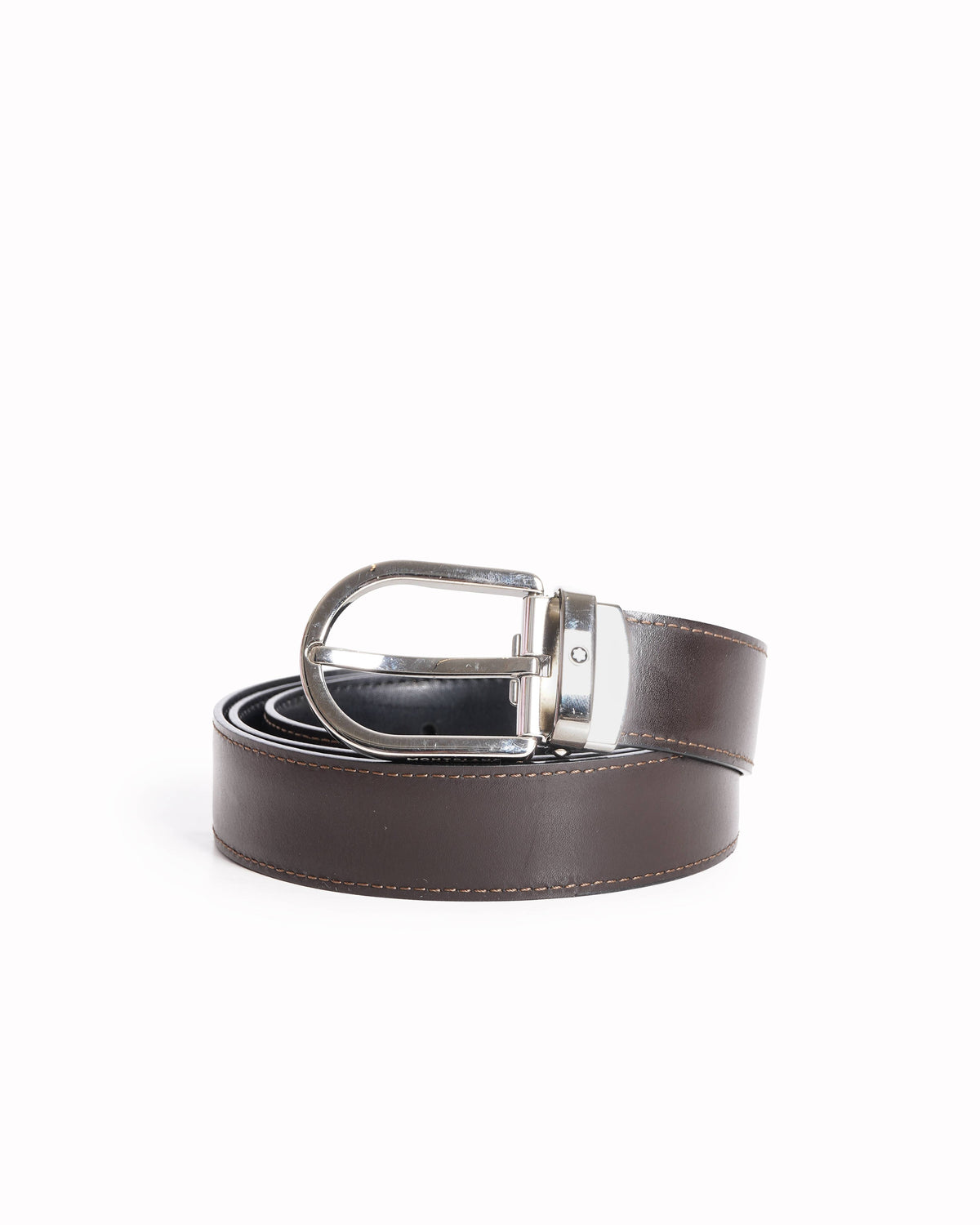 MontBlanc dark brown leather belt