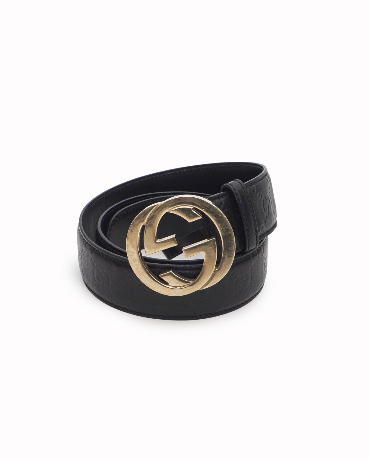 Gucci Guccissima Leather Interlocking GG Buckle Belt
