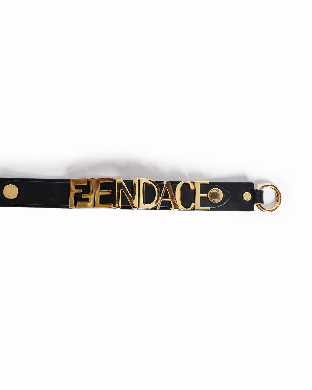 Fendi x Versace Fendace Women's Calf Leather Logo Lettering Belt