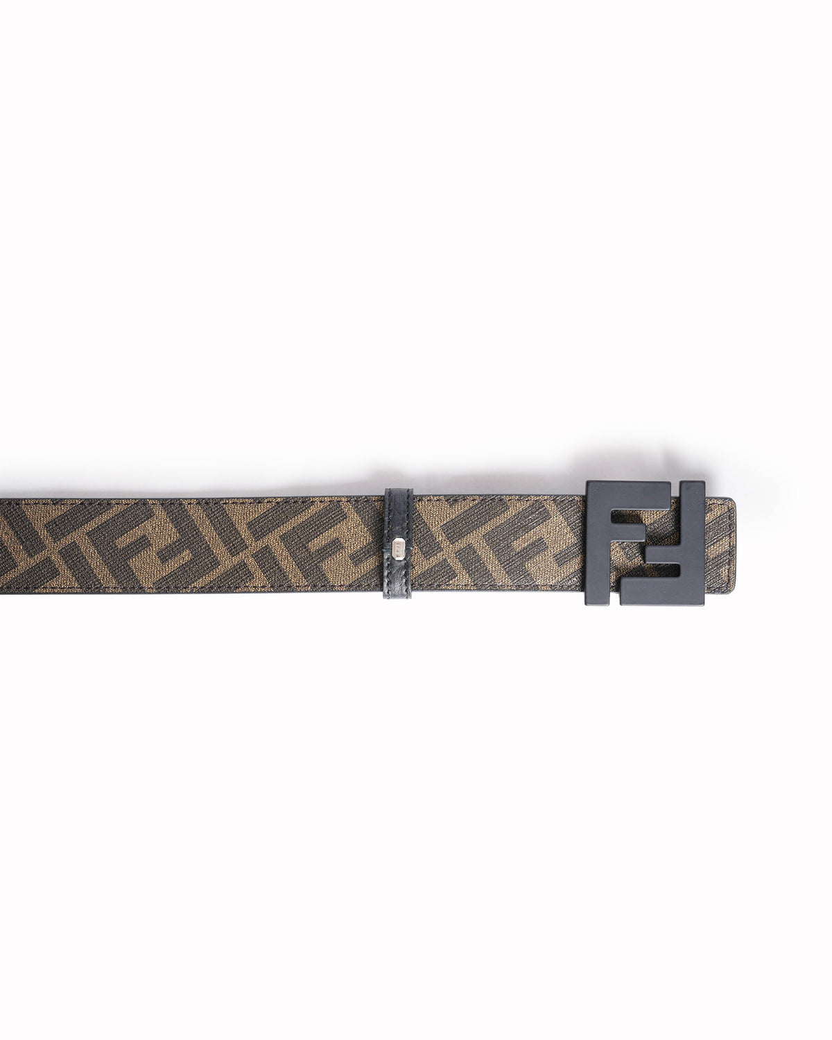 Fendi Zucca FF Logo Brown leather and Canvas reversible Women's Belt