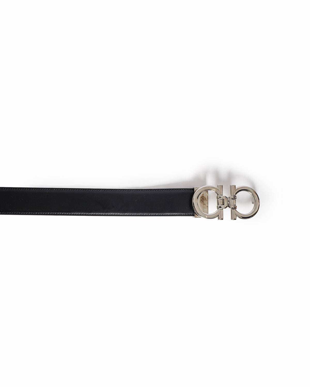 Salvatore Ferragamo Men's Black Leather Gancini Belt