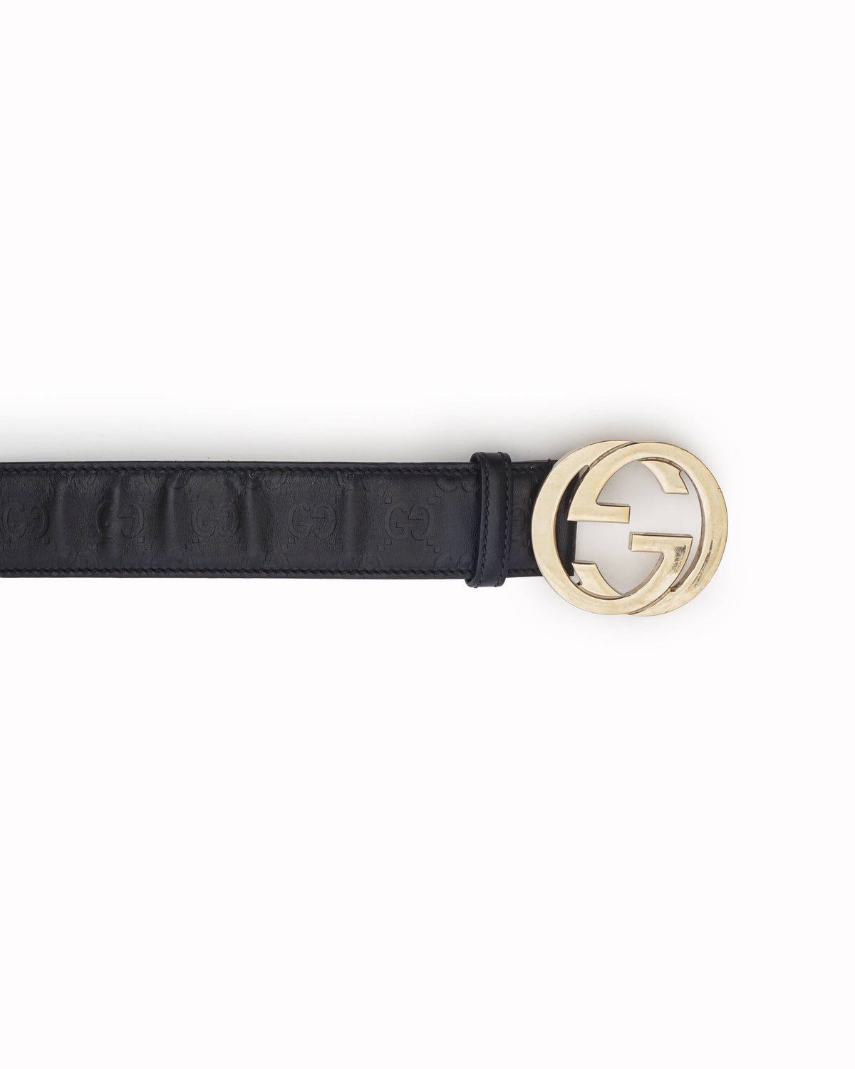 Gucci Guccissima Leather Interlocking GG Buckle Belt