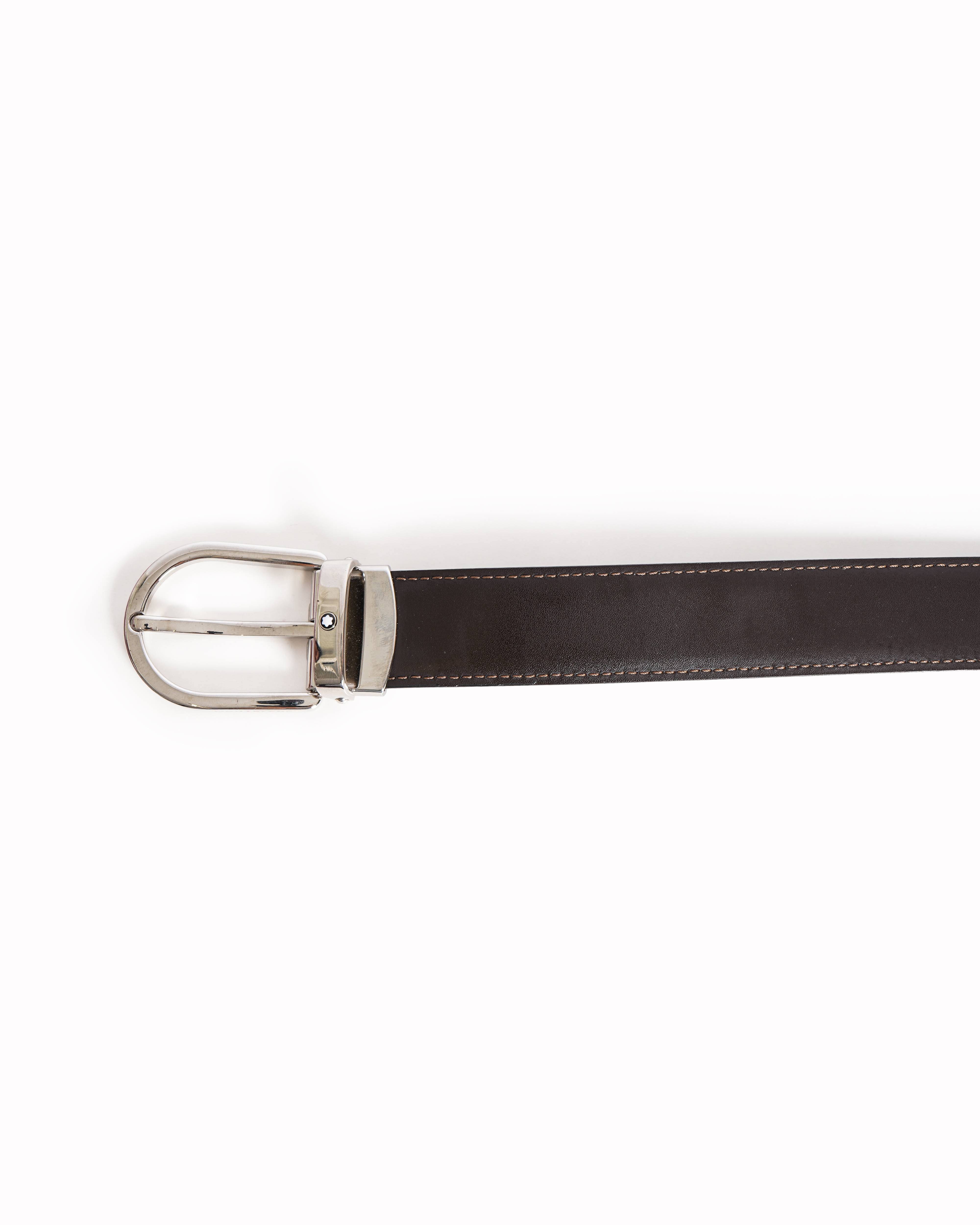 MontBlanc dark brown leather belt