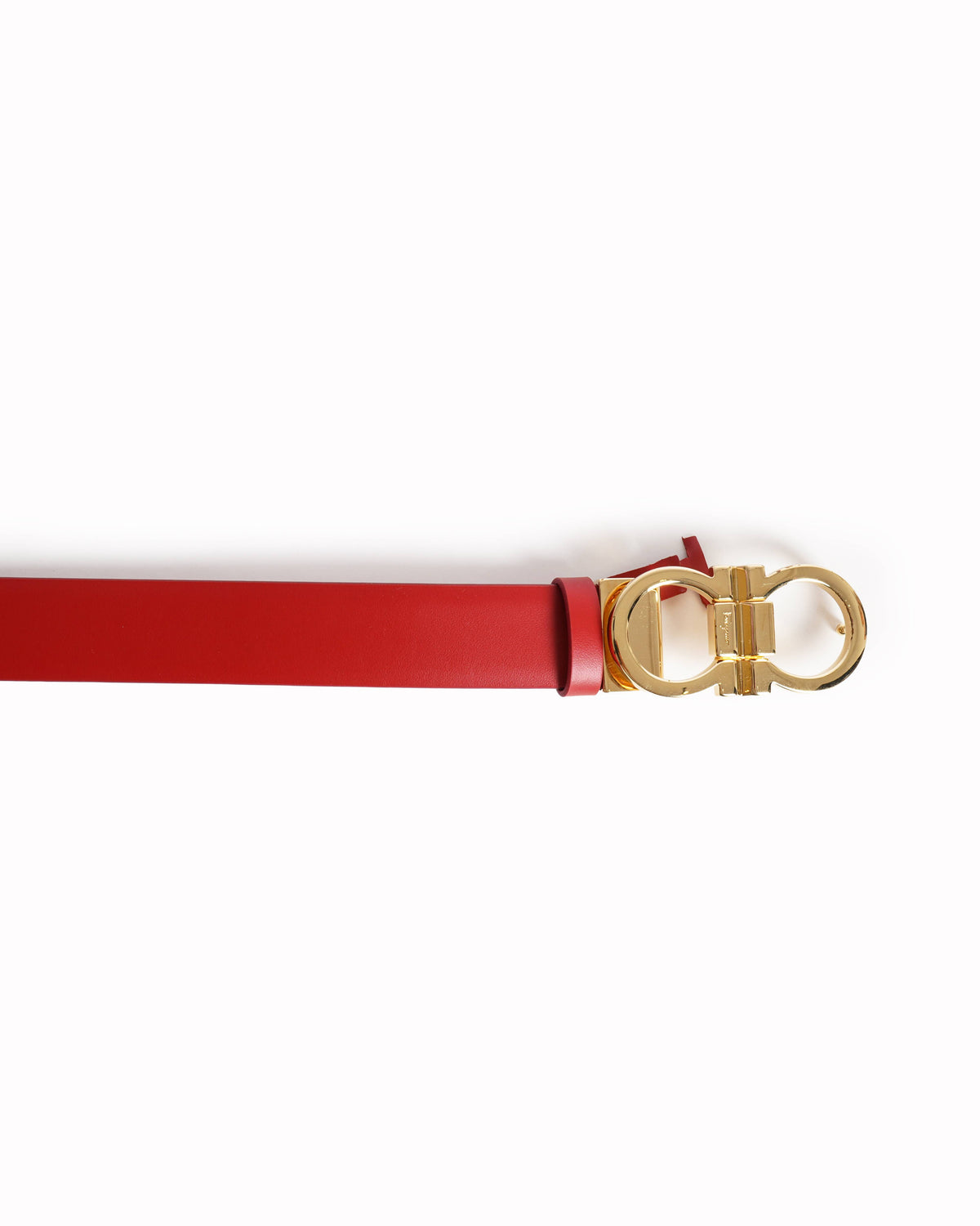 Salvatore Ferragamo Women's Belt In Red With Gold Tone Hardware