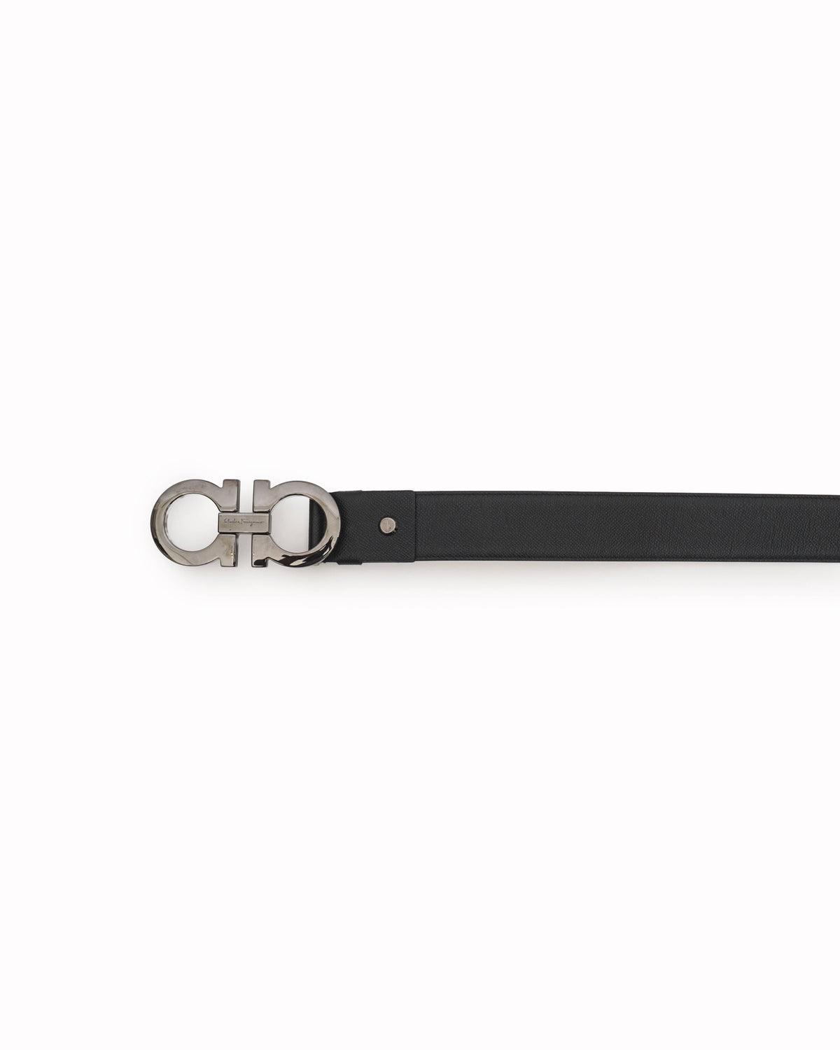Salvatore Ferragamo Black Adjustable Gancini Leather Belt