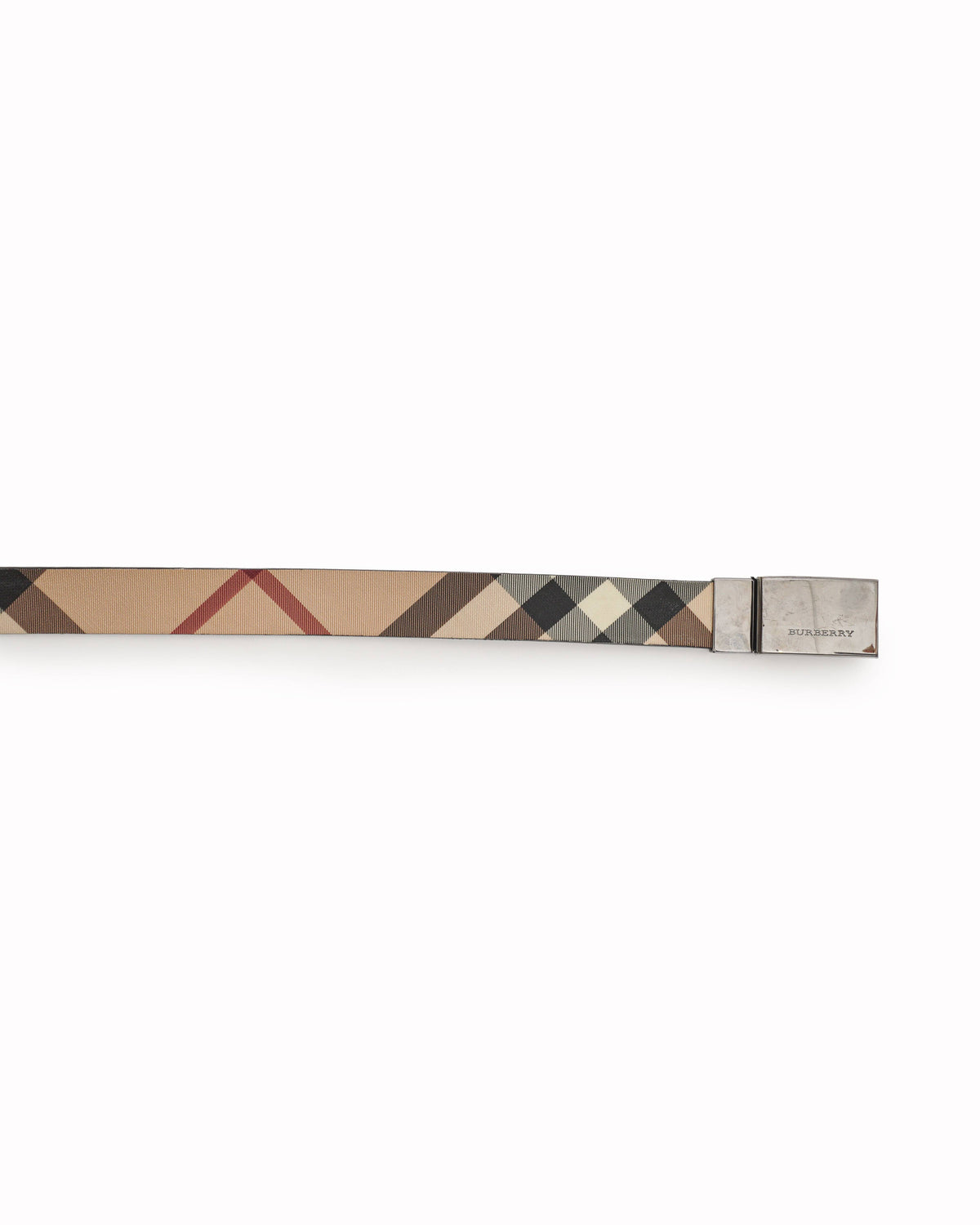 Burberry House Check Reversible Coated Leather Belt