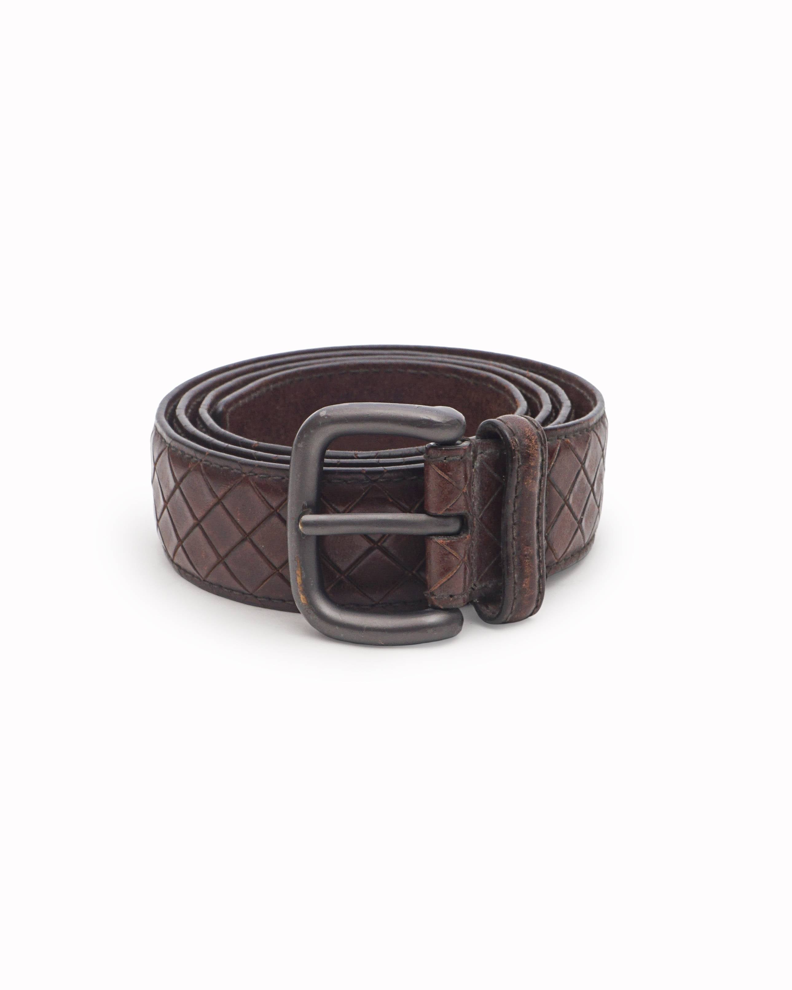 Bottega Veneta Intrecciato Weave Leather Belt