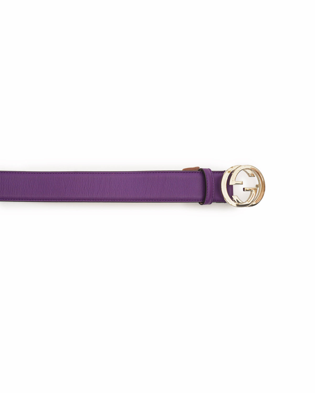 Gucci Purple Leather Interlocking G Belt