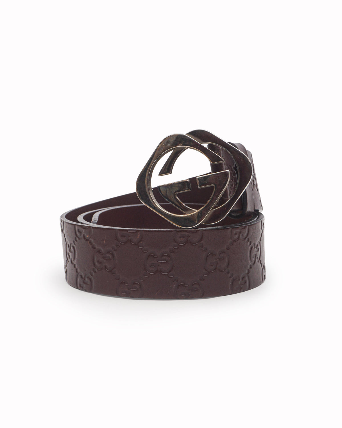 Gucci GG Signature Leather Belt In Brown