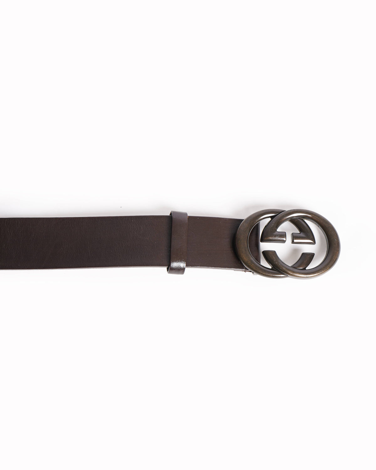 Gucci dark brown leather belt