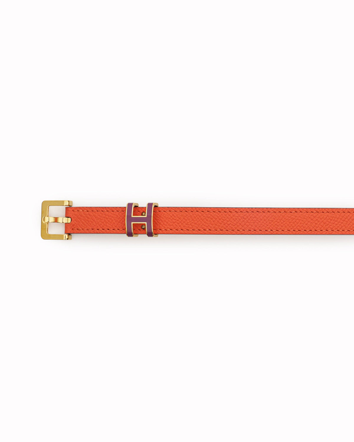 Hermès Pop H 15 Coral Leather & Purple Enamel Belt