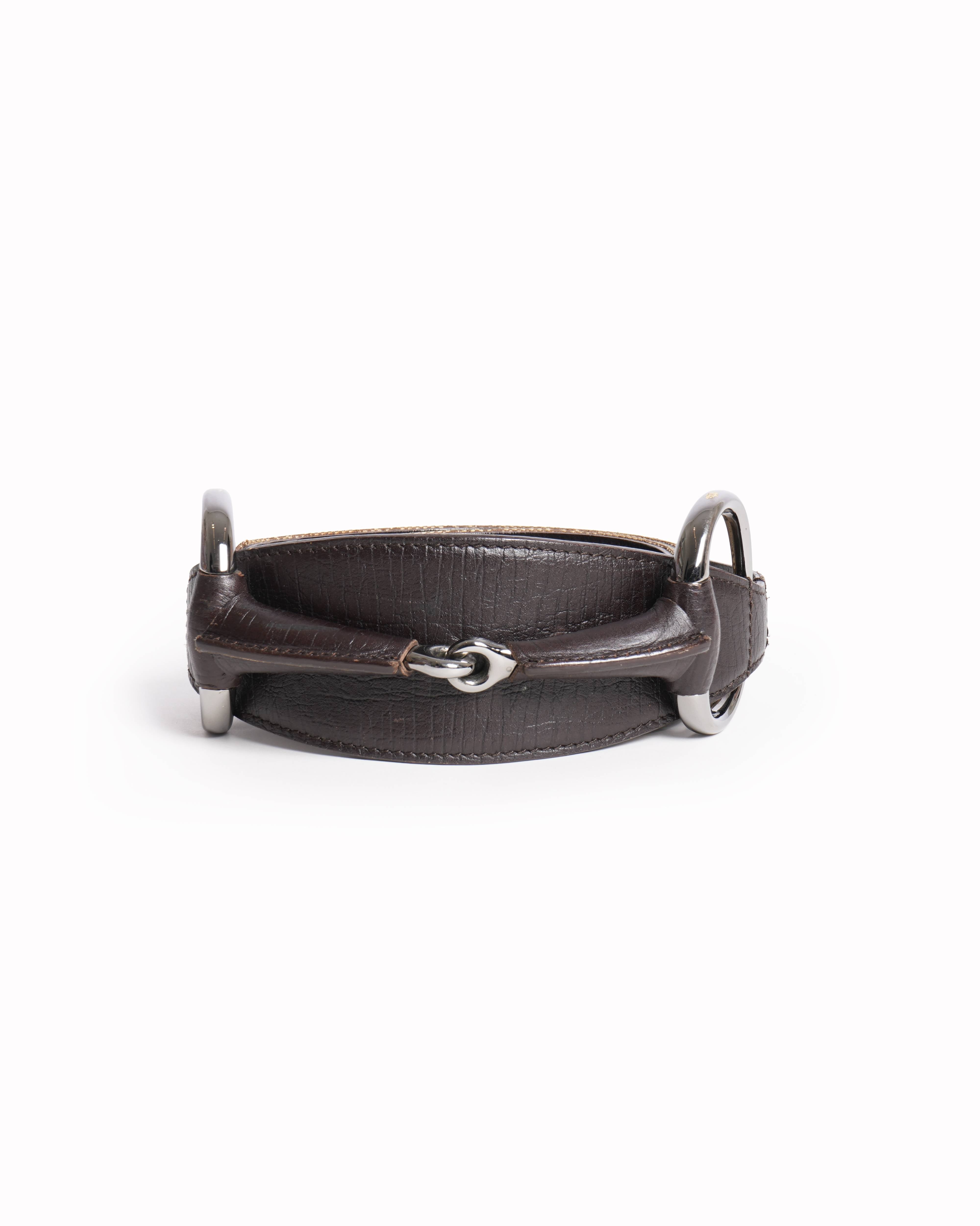 Gucci gg leather buckle belt