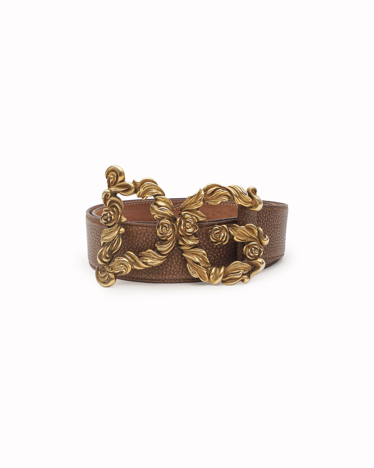 Dolce & Gabbana Baroque DG Logo Leather Belt