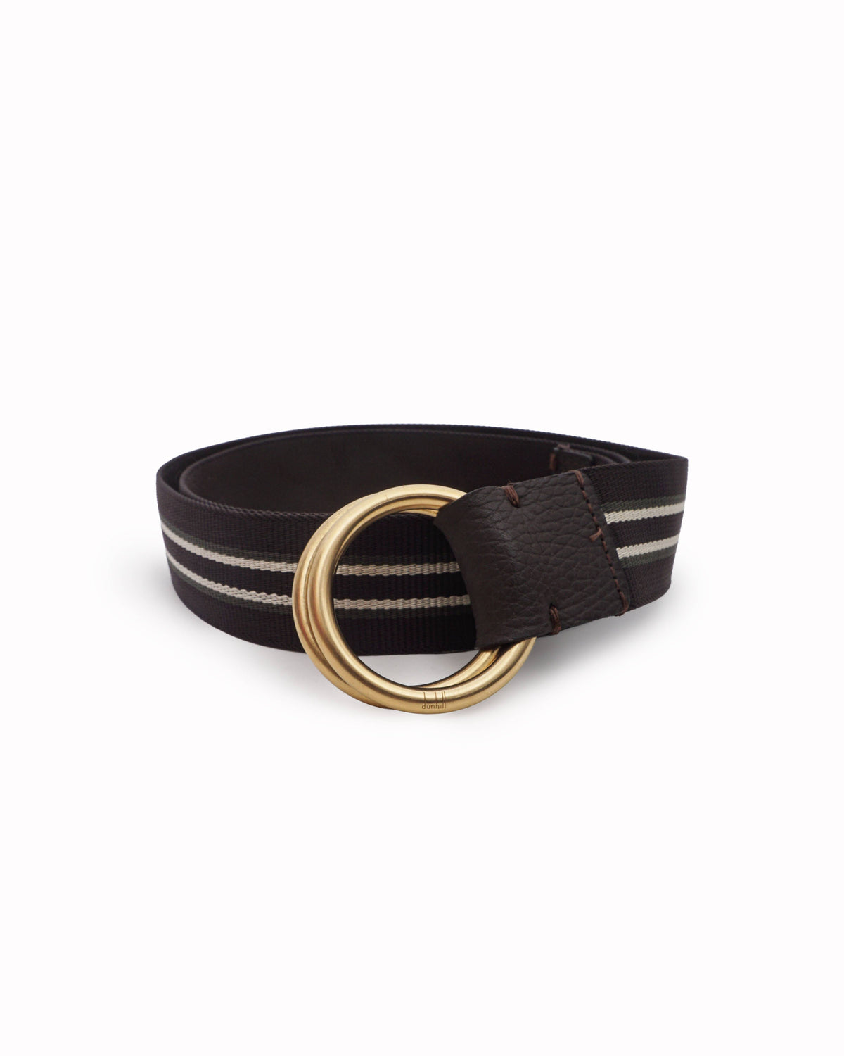 Dunhill Striped Men's D-Ring Belt