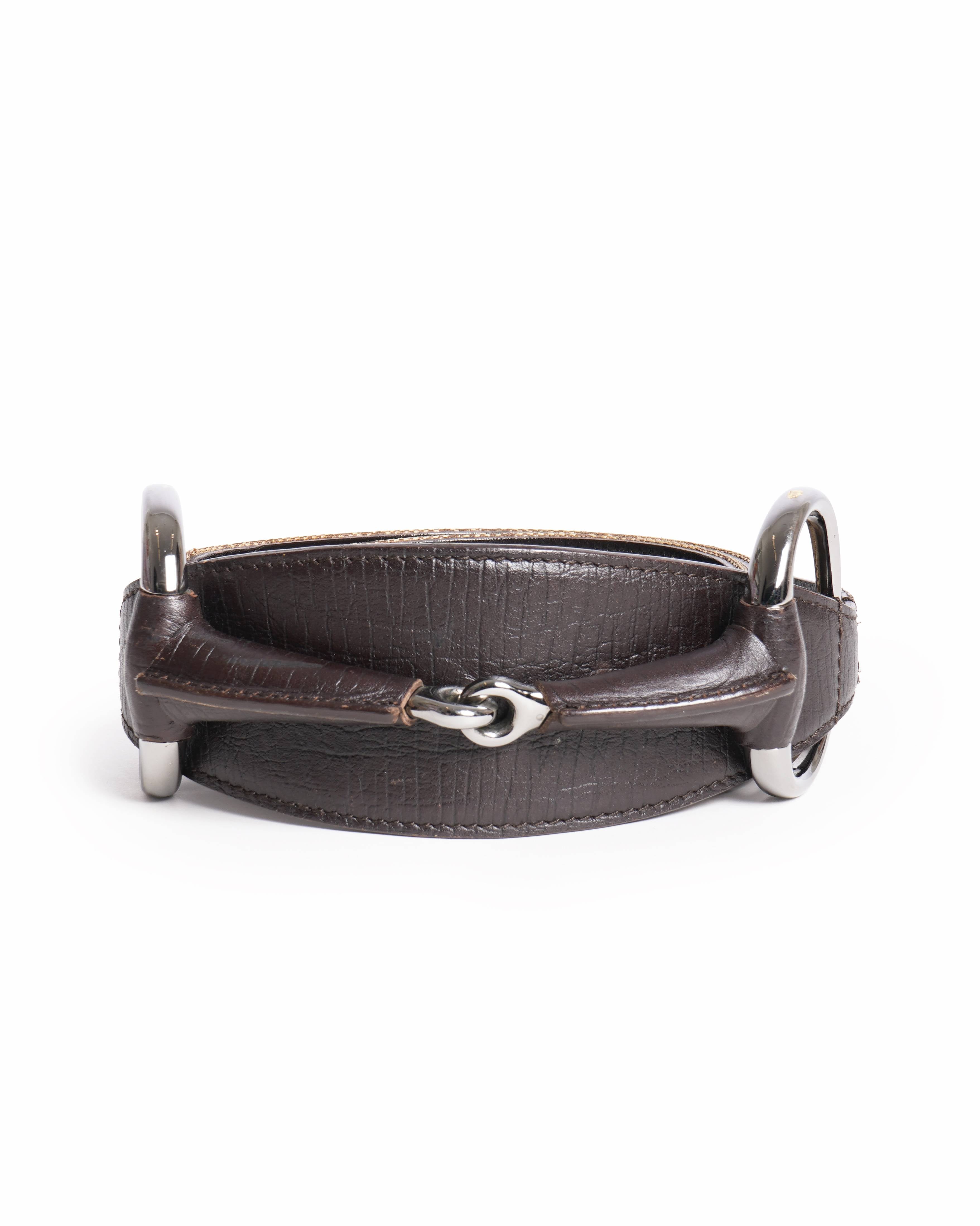 Gucci gg leather buckle belt