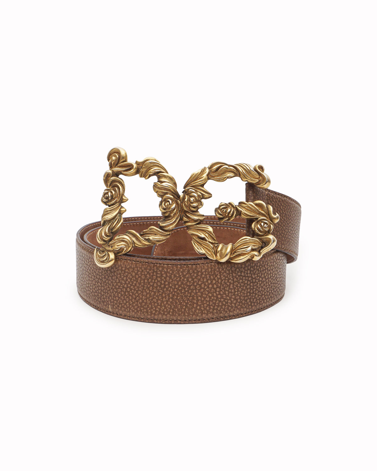 Dolce & Gabbana Baroque DG Logo Leather Belt