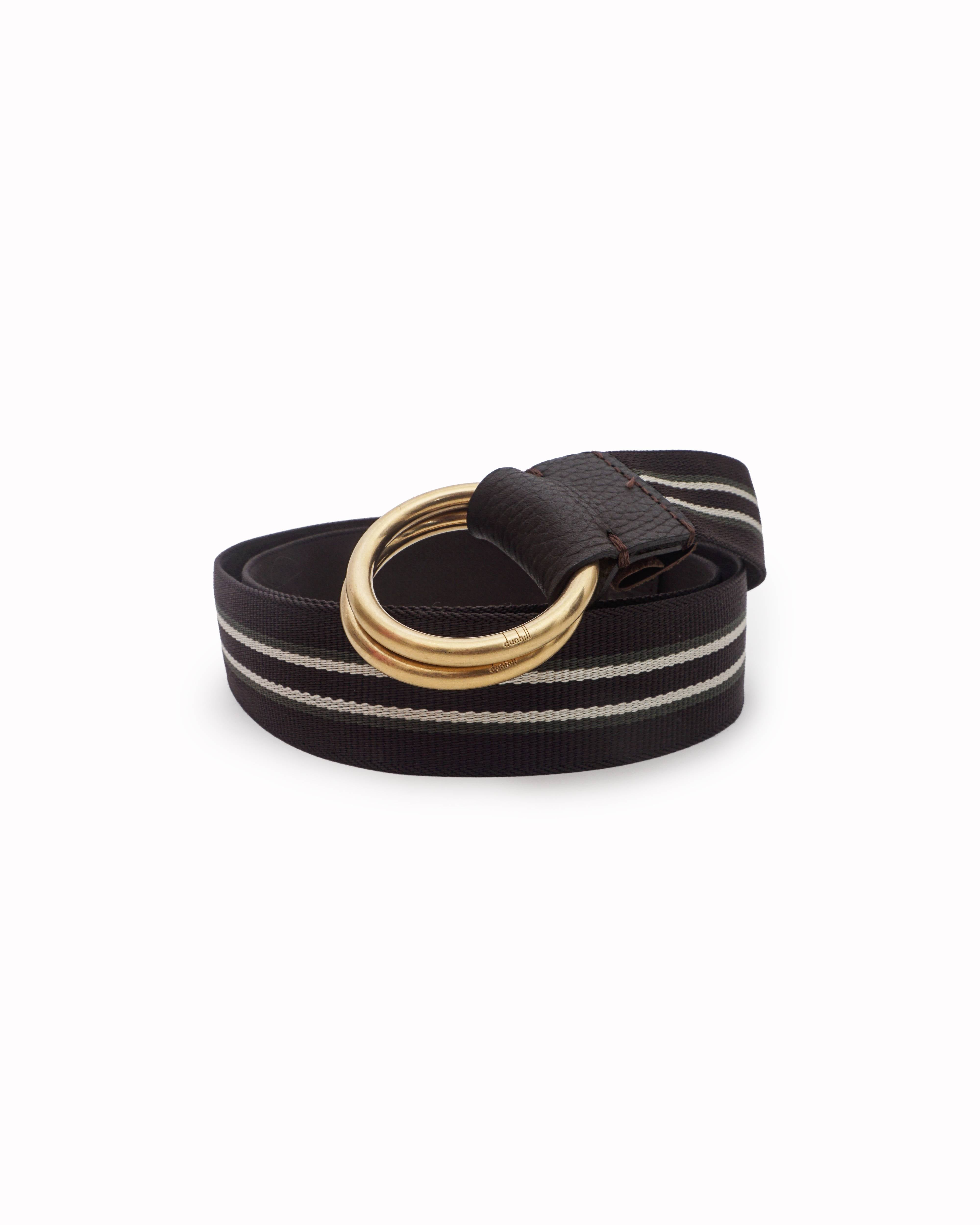 Dunhill Striped Men's D-Ring Belt