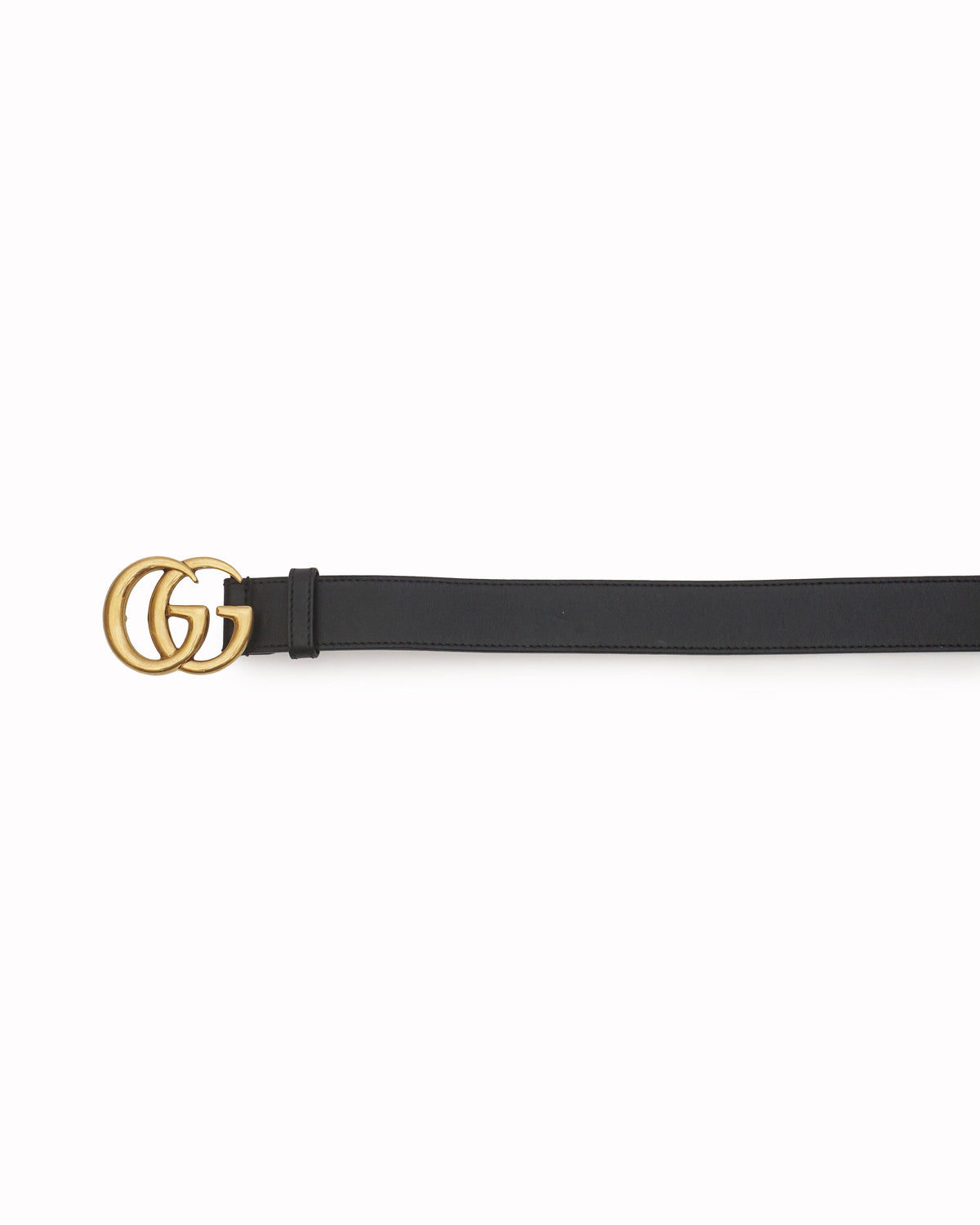 Gucci Black Leather Double G Buckle Belt